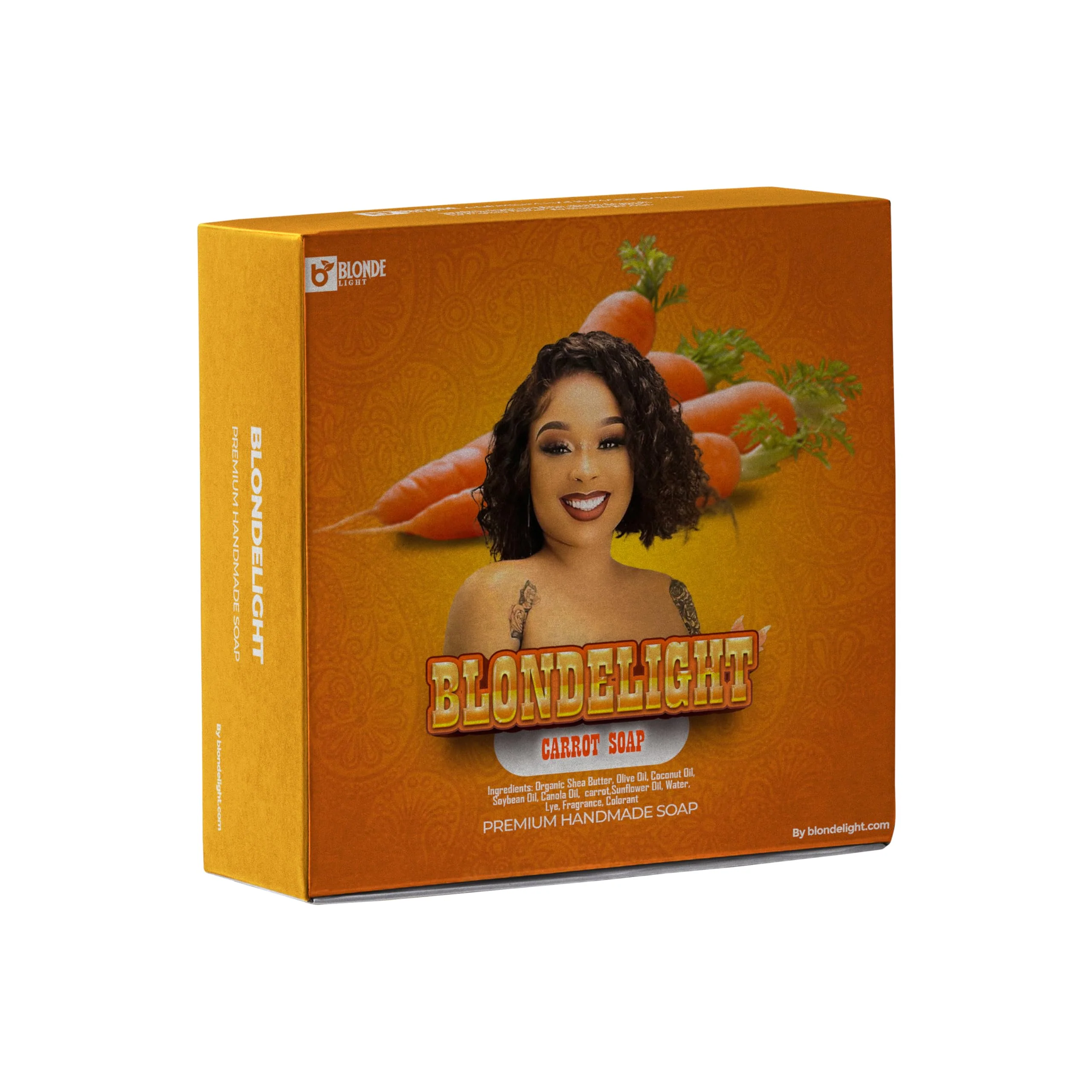 BLONDELIGHT Carrot Soap Moisturizing Nourishing Face Body Bar Infused with Natural Oils Carrot Extract Gentle Cleansing for All Skin Types Verified