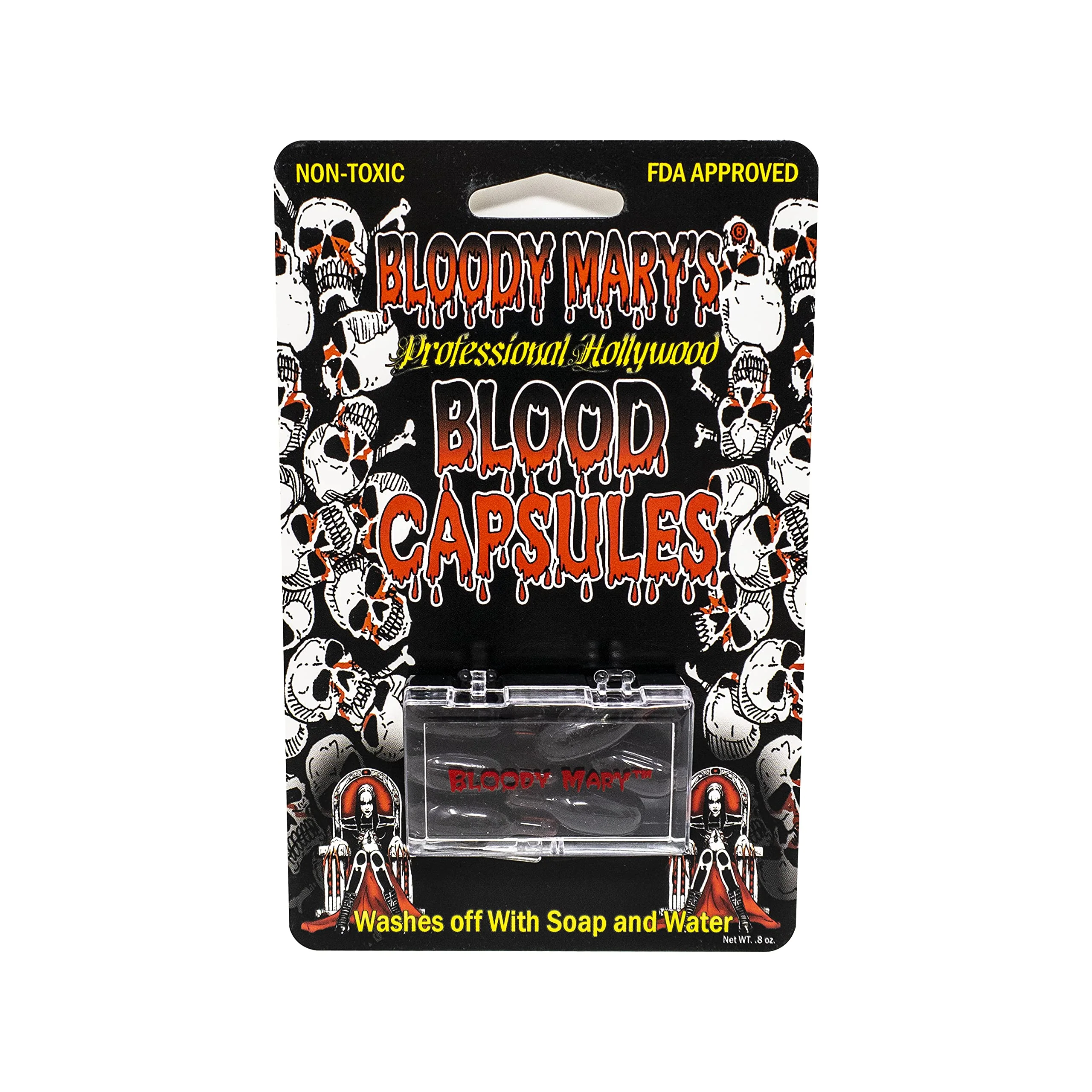 Superior Bloody Mary's Professional Hollywood Fake Blood Capsules Vampire FX Special Effects Horror Halloween 6 PACK Crafted