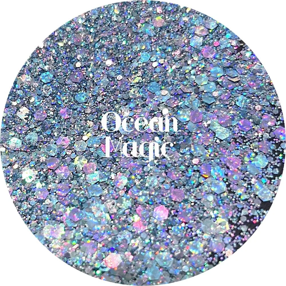 High-Grade Blue Polyester Glitter Craft Glitter Glitter for Arts Crafts Tumblers Cosmetics Nails Epoxy Resin Art Slime DIY Body Glitter 1 Eco-Friendly
