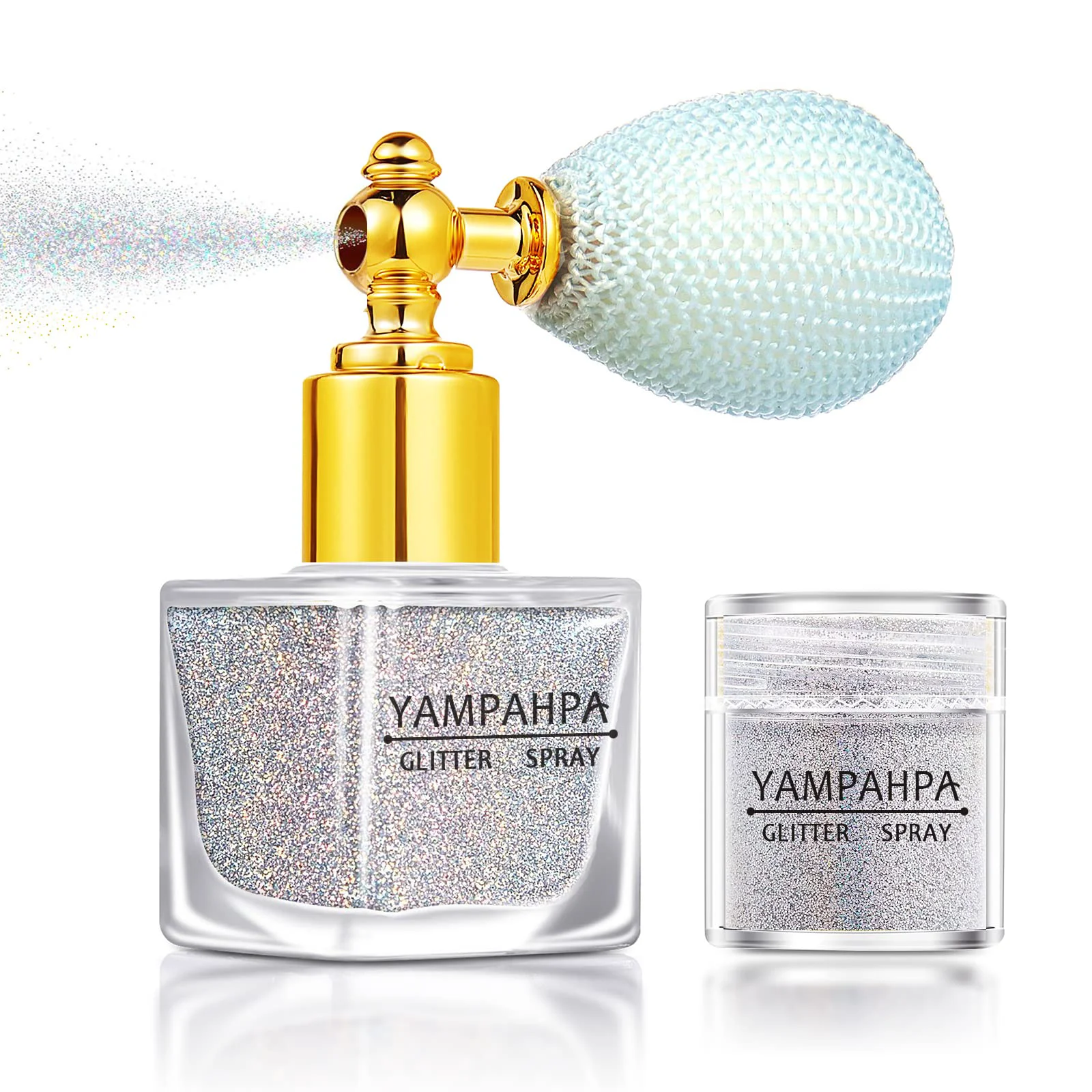 User-Friendly Body Glitter Spray Silver Glitter Spray for Hair and Body Include 1 Jar of Refills Superior