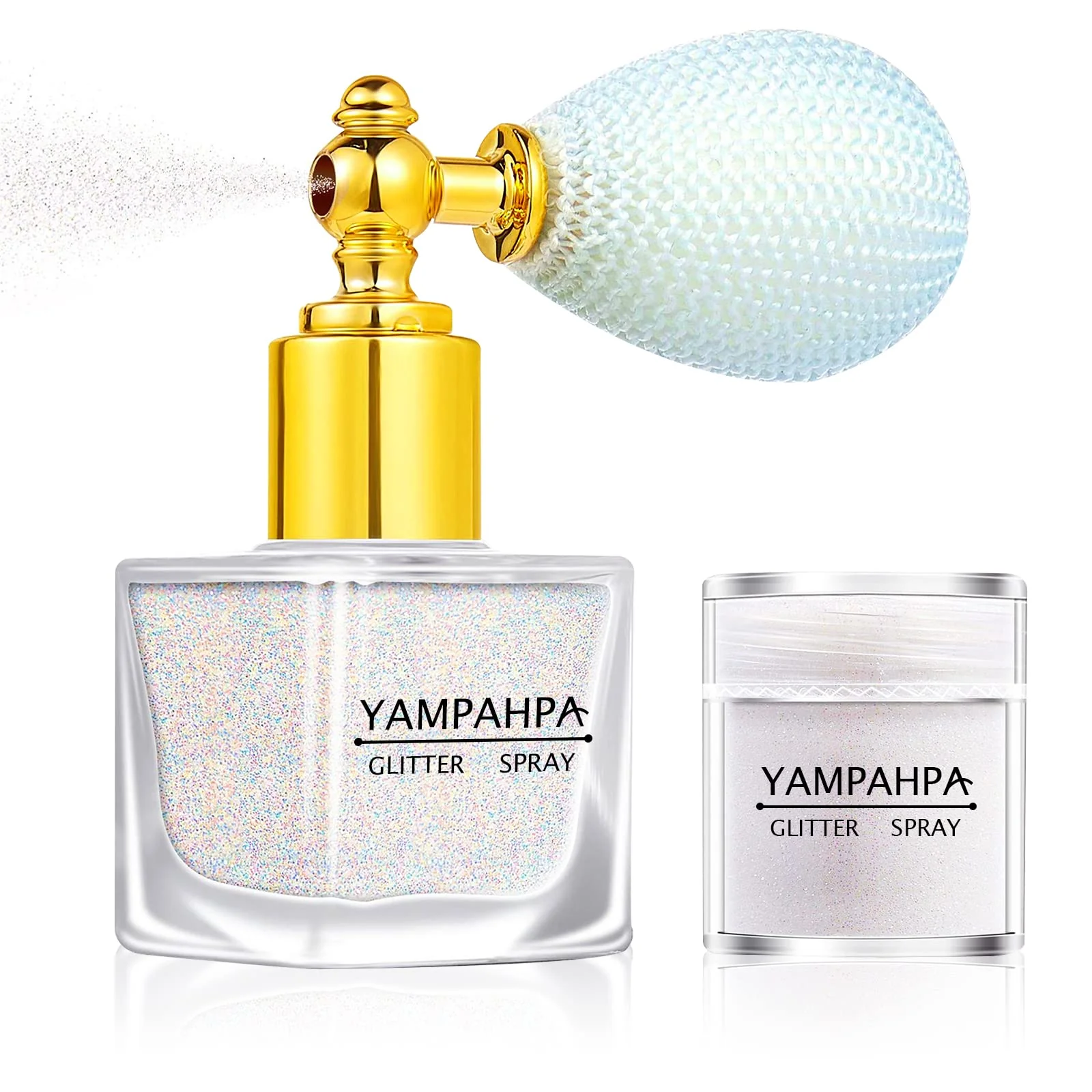 Selected Body Glitter Spray White Glitter Spray for Hair and Body Include 1 Jar of Refills Reusable