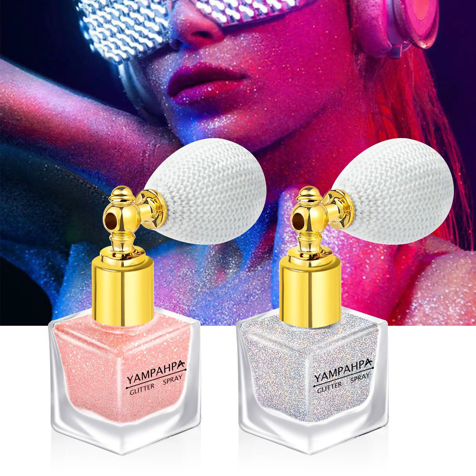 Sustainable Body Glitter Spray Pink Silver Glitter Spray for Hair and Body Artisan