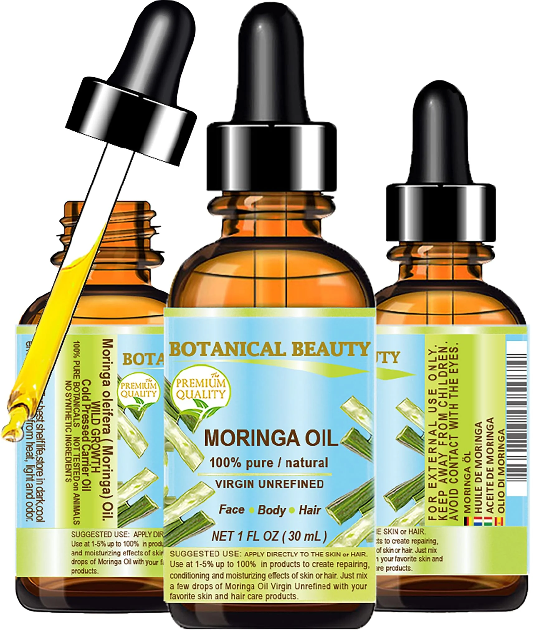 Top-Quality Botanical Beauty MORINGA OIL Moringa oleifera WILD GROWTH Himalayan Safe