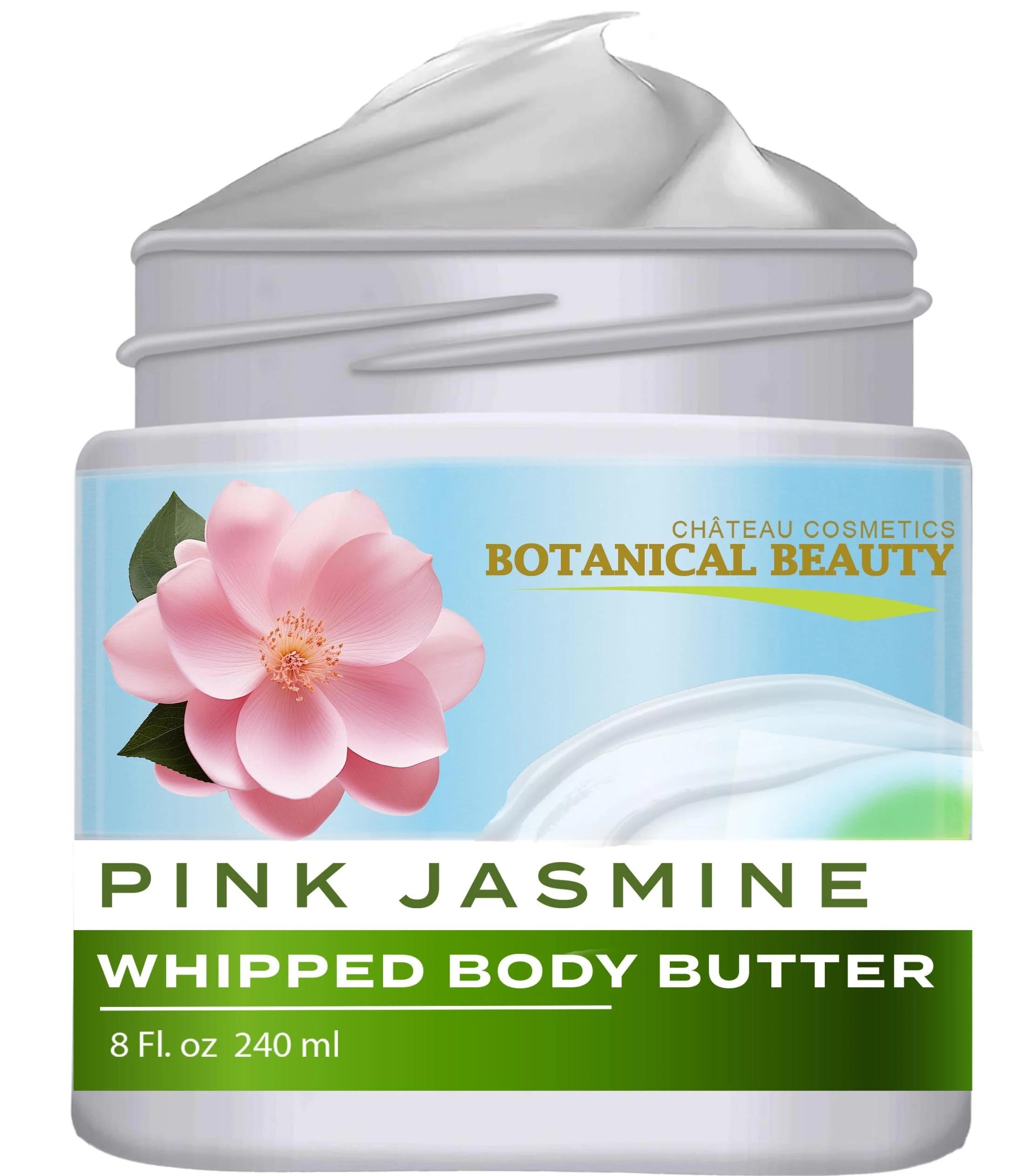Sustainable Botanical Beauty PINK JASMINE WHIPPED BODY BUTTER with Shea Butter Cocoa Butter Coconut Oil for All Skin Types for Dry Sensitive Skin Trusted