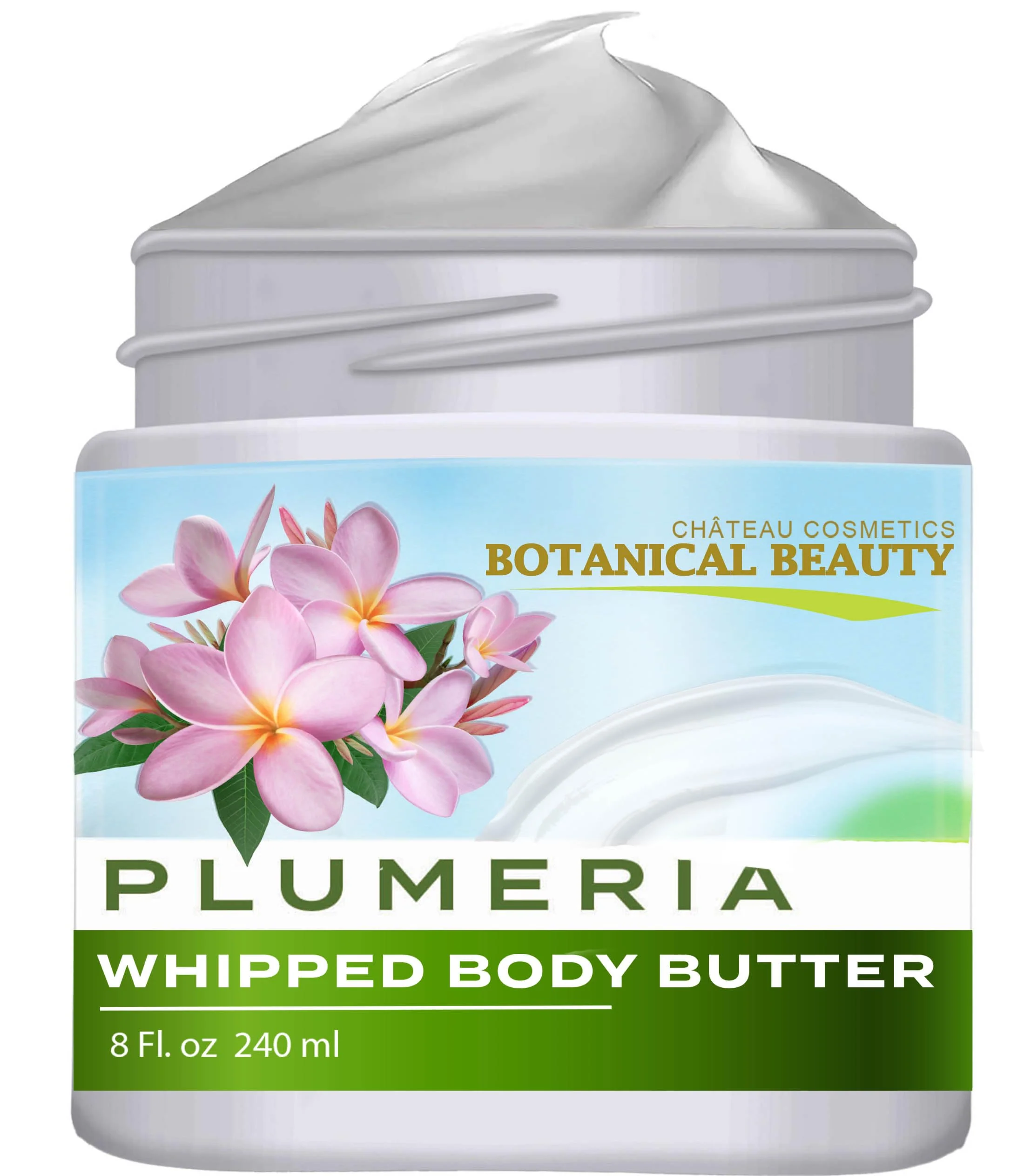 Crafted Botanical Beauty PLUMERIA WHIPPED BODY BUTTER with Shea Butter Cocoa Butter Coconut Oil for All Skin Types for Dry Sensitive Skin. Moisturizing Consistent