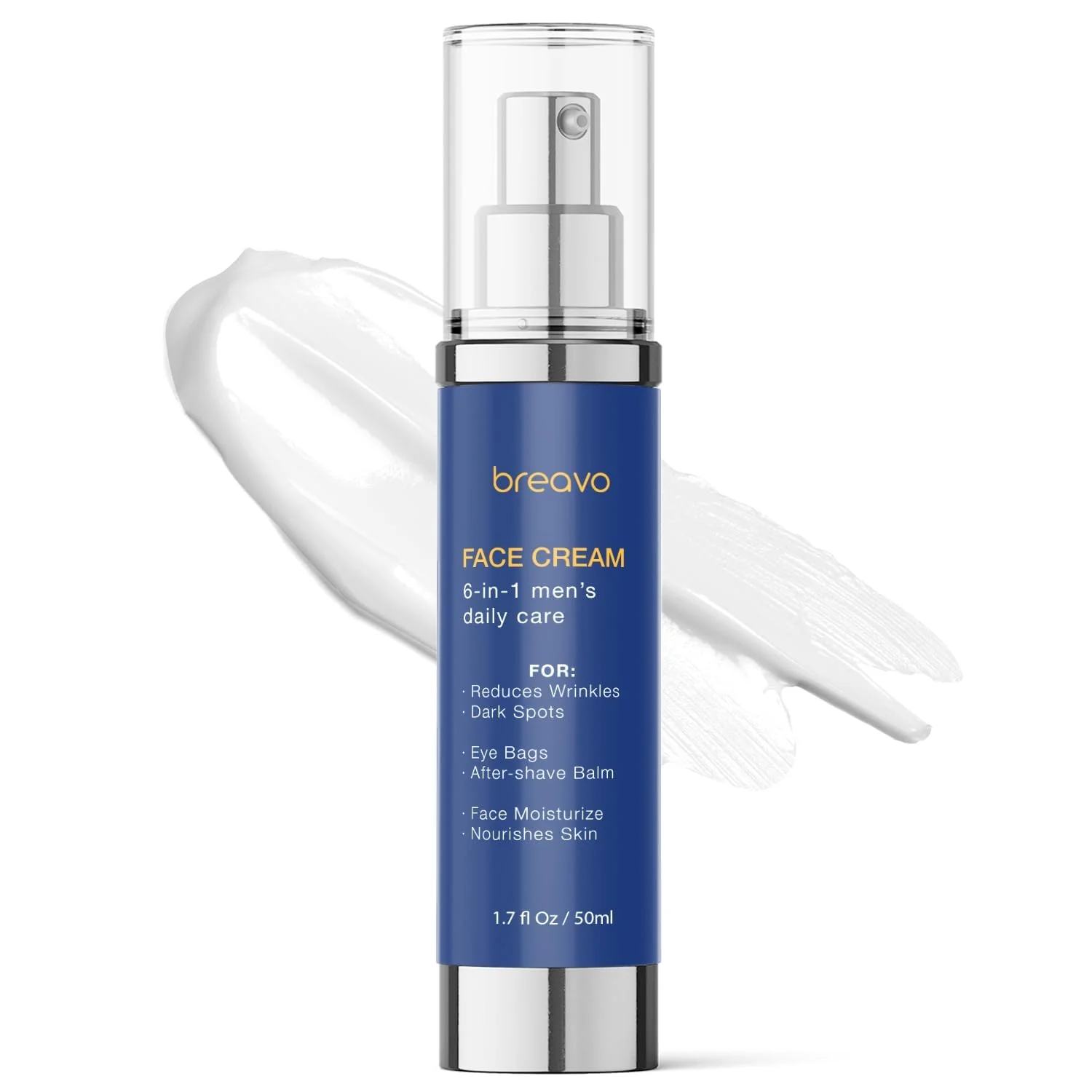 Pure Breavo 6 in 1 Face Cream for Men 6 in 1 Mens Face Moisturizer Mens Face Cream Anti Aging - Eye Bags Treatment Wrinkle Cream for Men 1.7 oz Superior