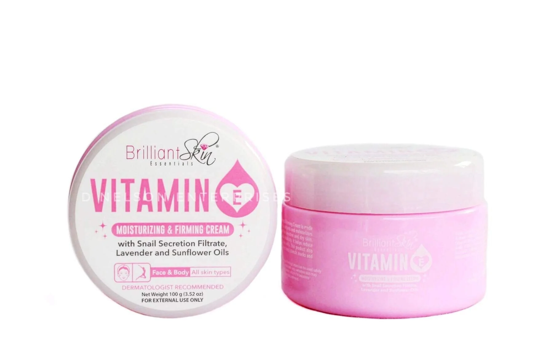 Fashionable Brilliant Skin Essentials Vitamin E Cream Moisturizing and Firming for Face and Body 100g Smart