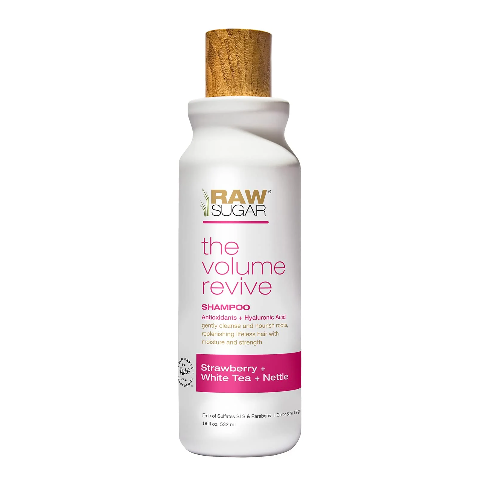Proven RAW SUGAR Volume Revive Shampoo. Antioxidants Hyaluronic Acid. Strawberry White Tea Nettle. 18 Fl Oz Bottle Quality