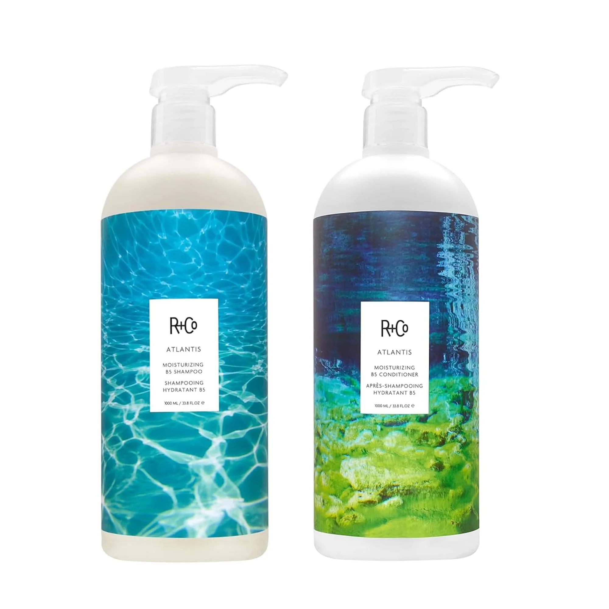 Fine R Co Atlantis Moisturizing B5 Shampoo and Conditioner Set - Deep Hydration Repair for Dry Damaged Tired Hair - Restores Moisture Softness Shine First-Class