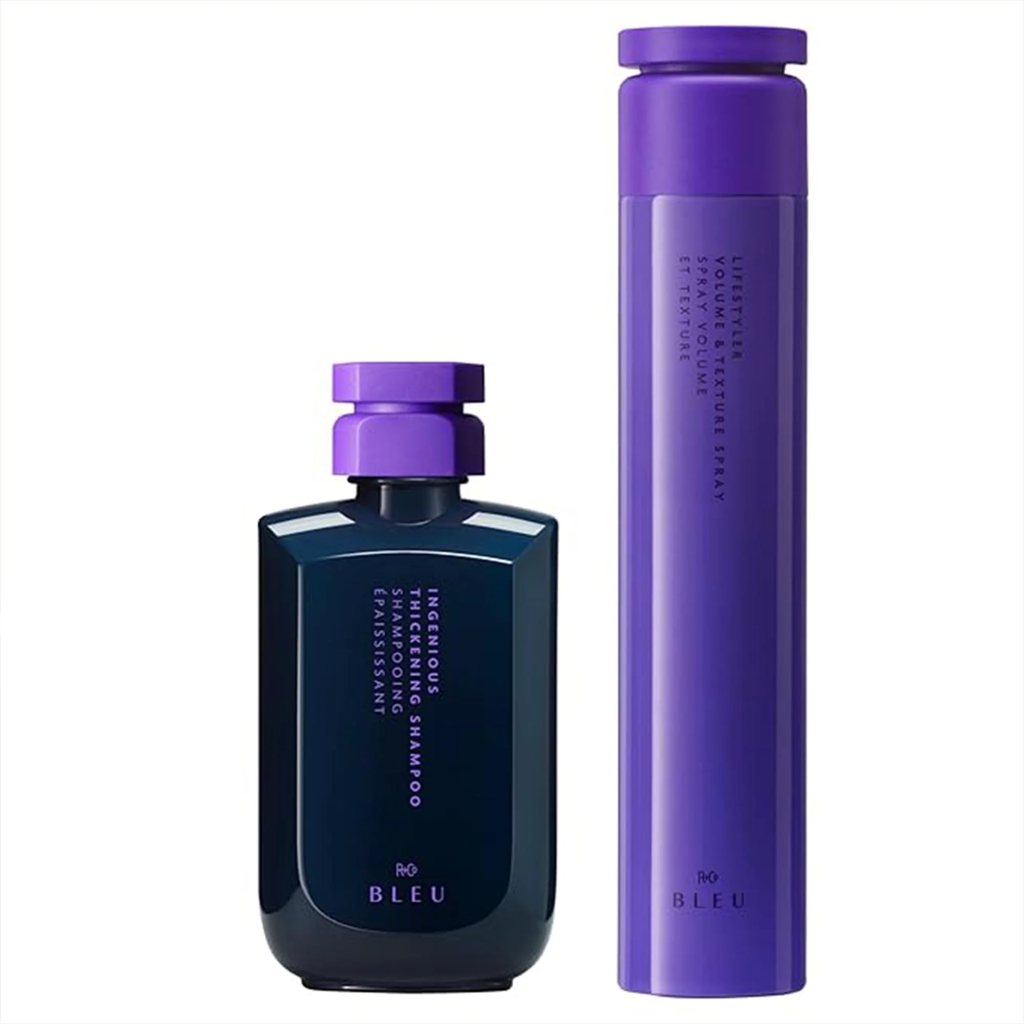 Crafted R Co BLEU Ingenious Thickening Shampoo 8.5 oz LifeStyler Volume Texture Spray 8.3 oz - Adds Thickness Volume Texture Body and Movement Breathable