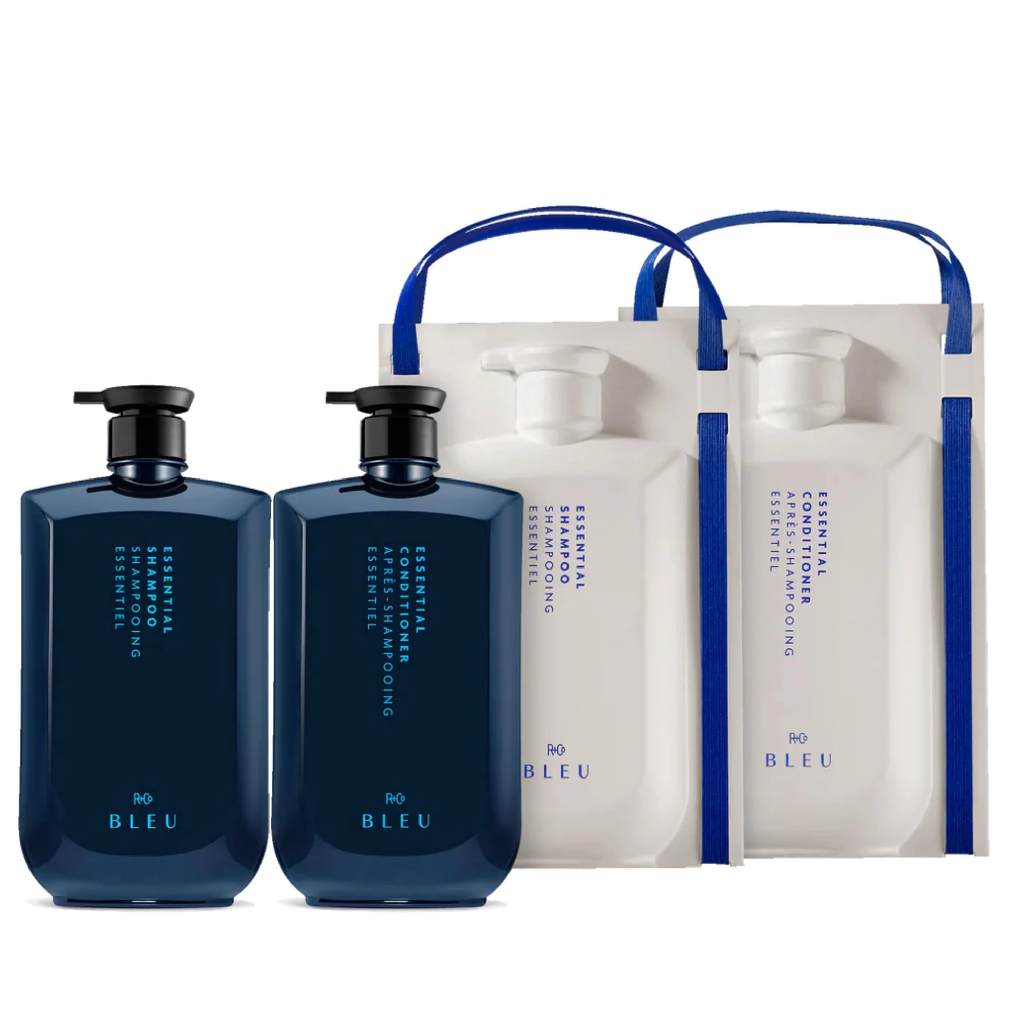 Certified R Co BLEU Essential Shampoo and Conditioner Liter Set - Daily Cleansing Lightweight Hydration for All Hair Types - Smooths Repairs Detangles High-Performance