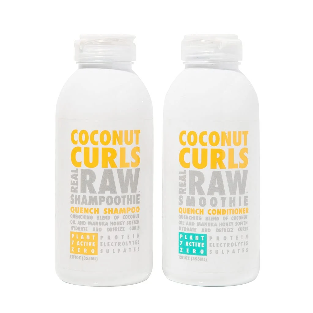 Comfortable Raw Coconut Shampoo and Conditioner set Hydrate Enhance Define Curls Defrizz and Detangle 12 Fl Oz Pack of 2 Selected