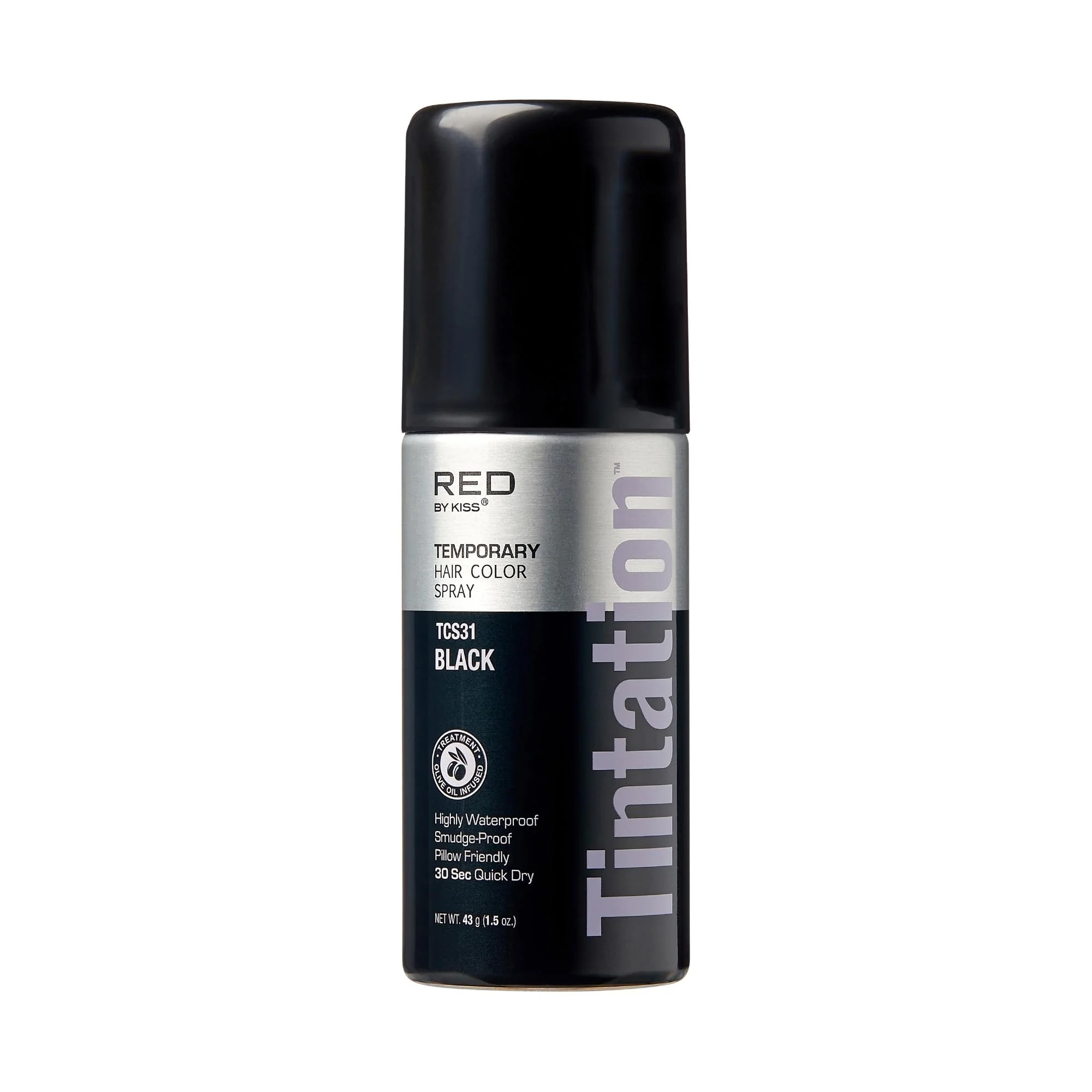Safe RED by Kiss 1.5OZ. Tintation Temporary Hair Color Spray Instant Gray Root Cover Up Water-Resistant Smudge-Proof Hairline Barber Touch-Up Quick Luxury