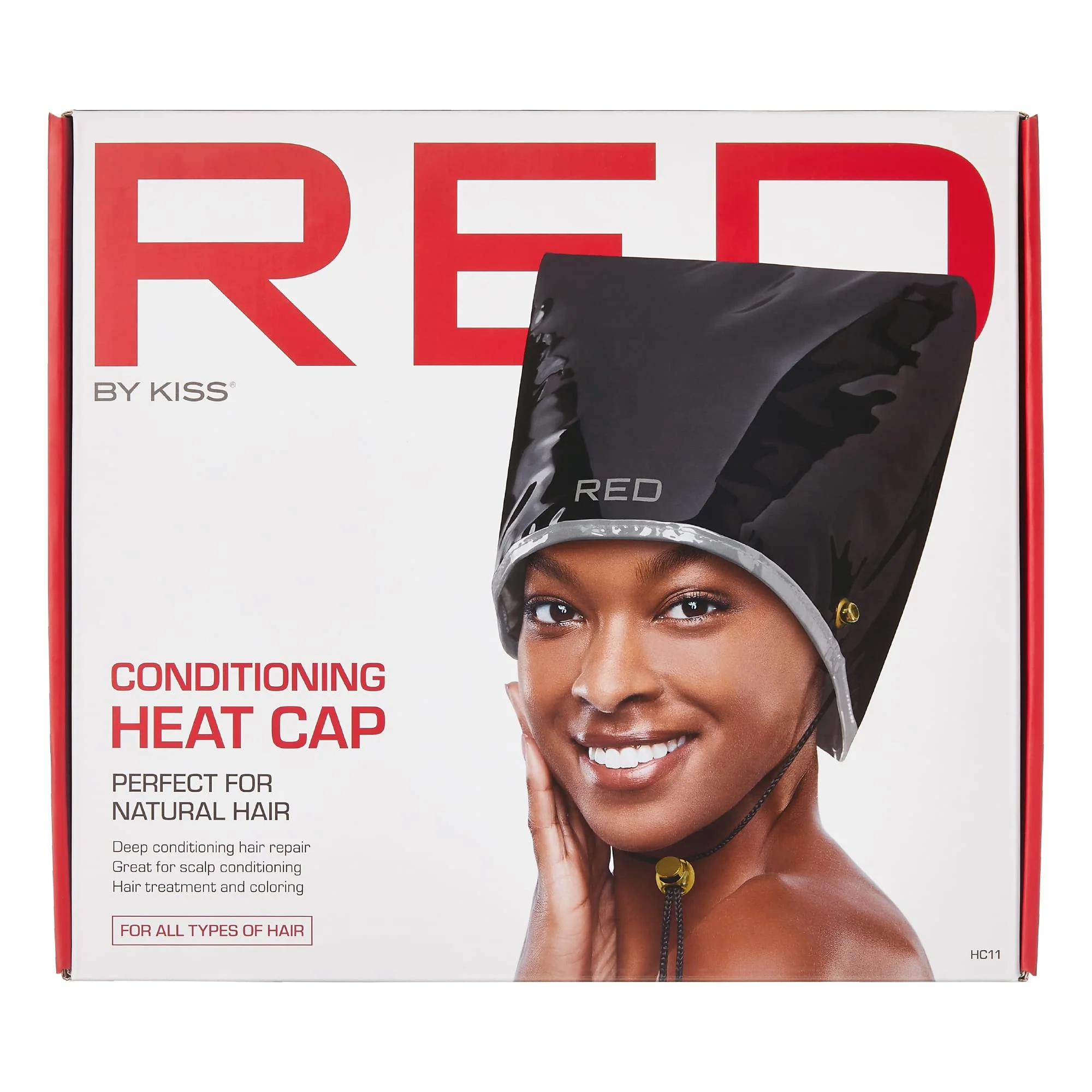 Certified RED by Kiss Conditioning Heat Cap - Deep Conditioning and Hair Repair Treatment at Home for All Hair Types Fine Crafted