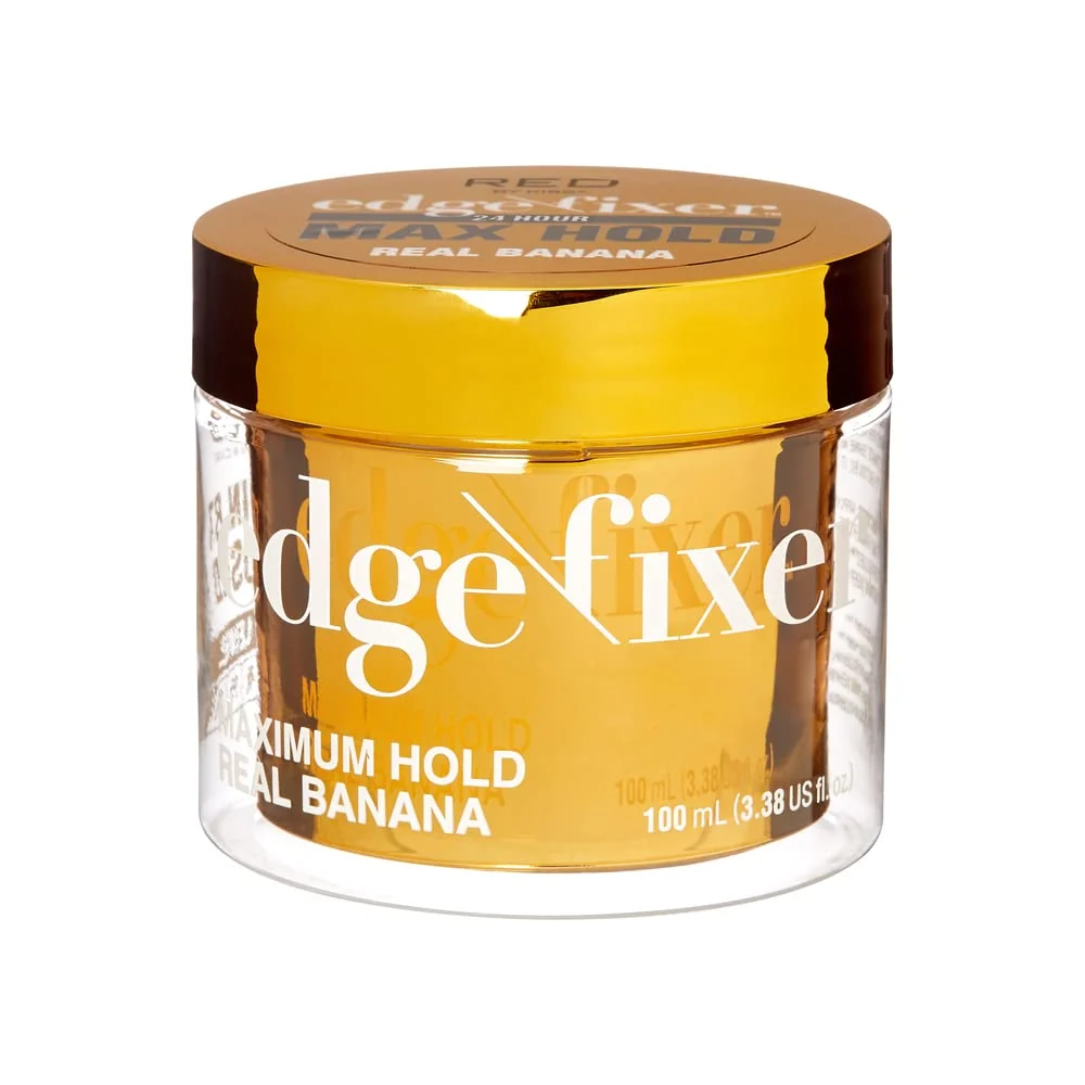 Flexible Red by Kiss Edge Fixer Hair Shine Gel 24 Hour Max Hold Non-Flaking Biotin B7 Infused Natural Styling Professional Edge Control Wax First-Class