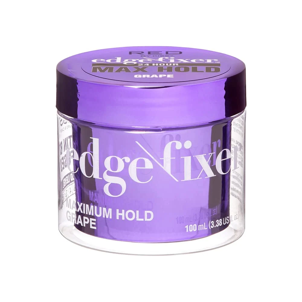 Durable RED by Kiss Edge Fixer Hair Shine Gel 24 Hour Max Hold Non-Flaking Biotin B7 Infused Natural Styling Professional Edge Control Wax Specialty