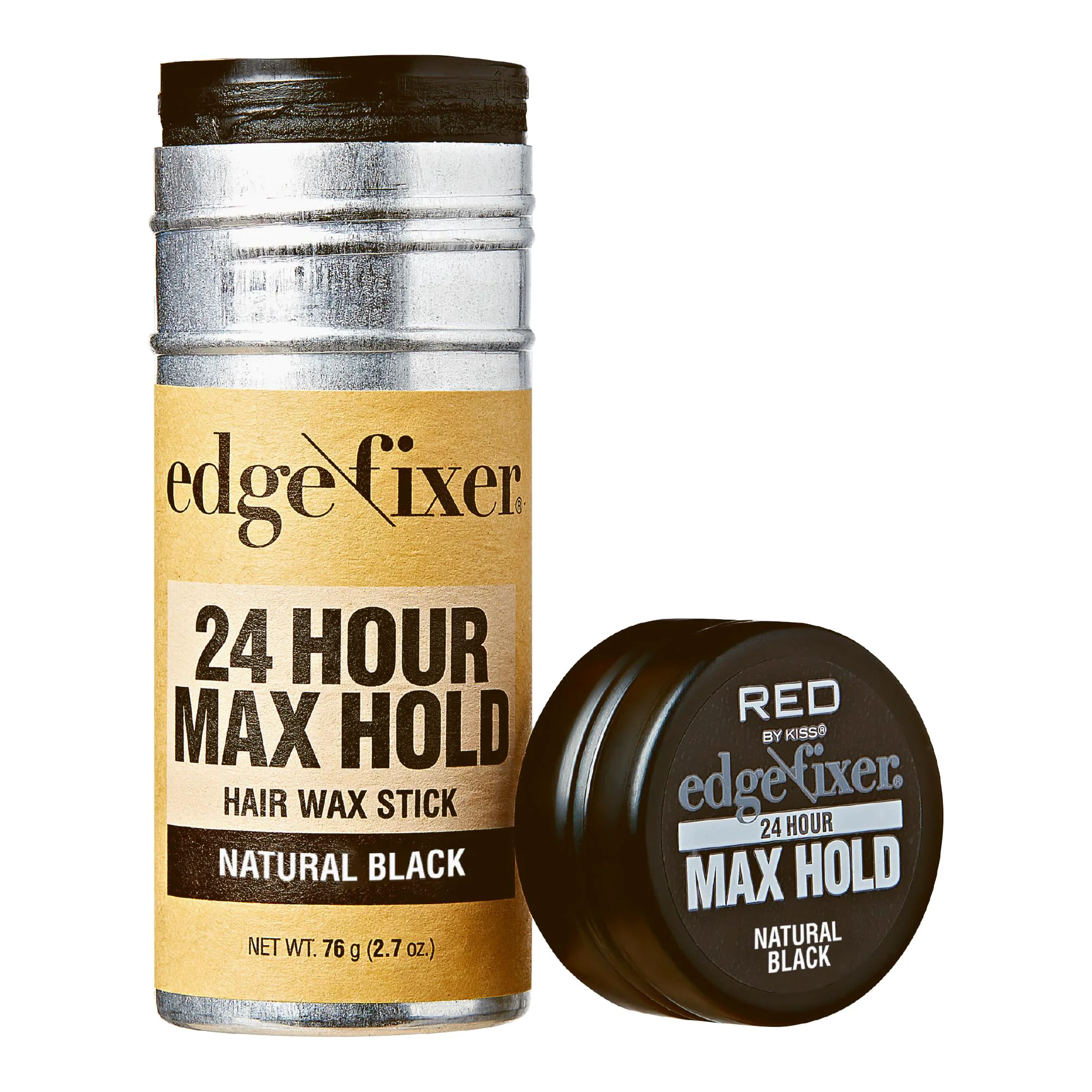 High-Quality Red by Kiss Hair Wax Stick 24HR Max Hold Edge Fixer Edge Control Pomade Non-Sticky Non-Oily Flake Hair Styling Wax 2.7 oz. Natural Black Trendy