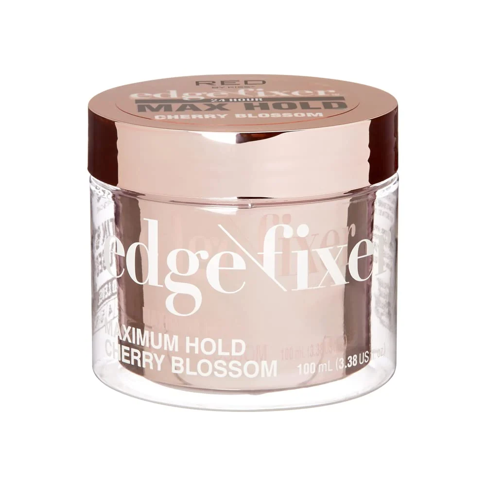Fashionable Red by Kiss Edge Fixer Hair Shine Gel 24 Hour Max Hold Non-Flaking Biotin B7 Infused Natural Styling Professional Edge Control Wax Prestigious