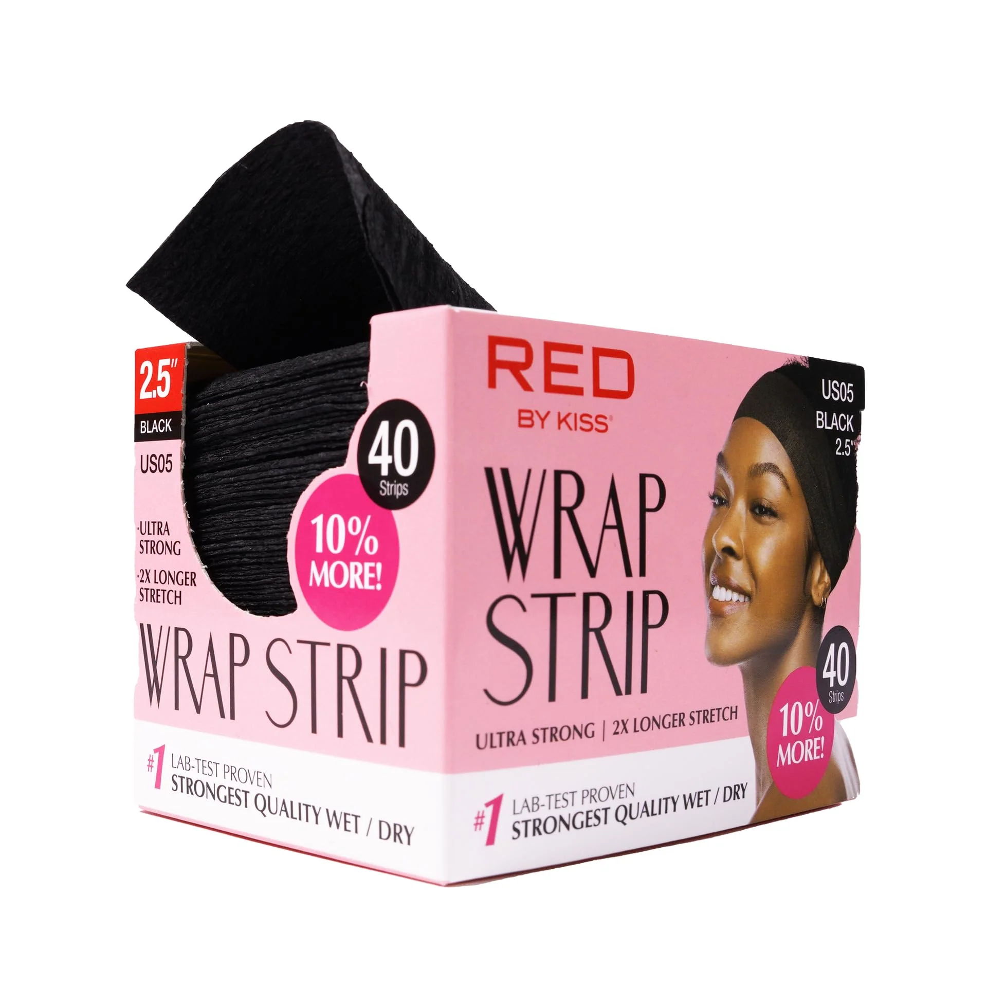 Dependable Red by Kiss Hair Wrapping Strip Ultra Strong 2X Longer Stretch 40 Strips Suitable for Wet Dry Hair White Styling Paper for Sleek Hairstyles Trendy