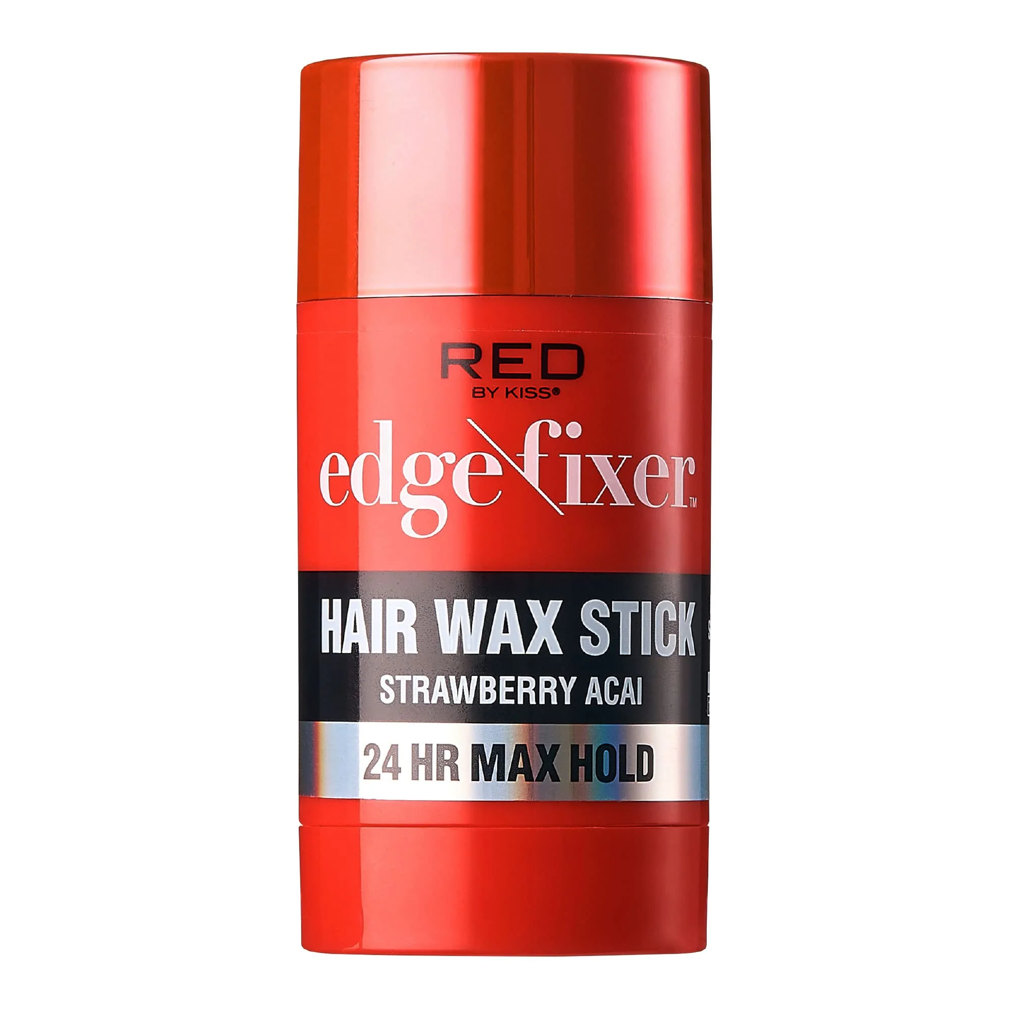 First-Class Red by Kiss Hair Wax Stick 24HR Max Hold Edge Fixer Edge Control Pomade Non-Sticky Non-Oily Flake Hair Styling Wax Strawberry Acai Eco-Friendly