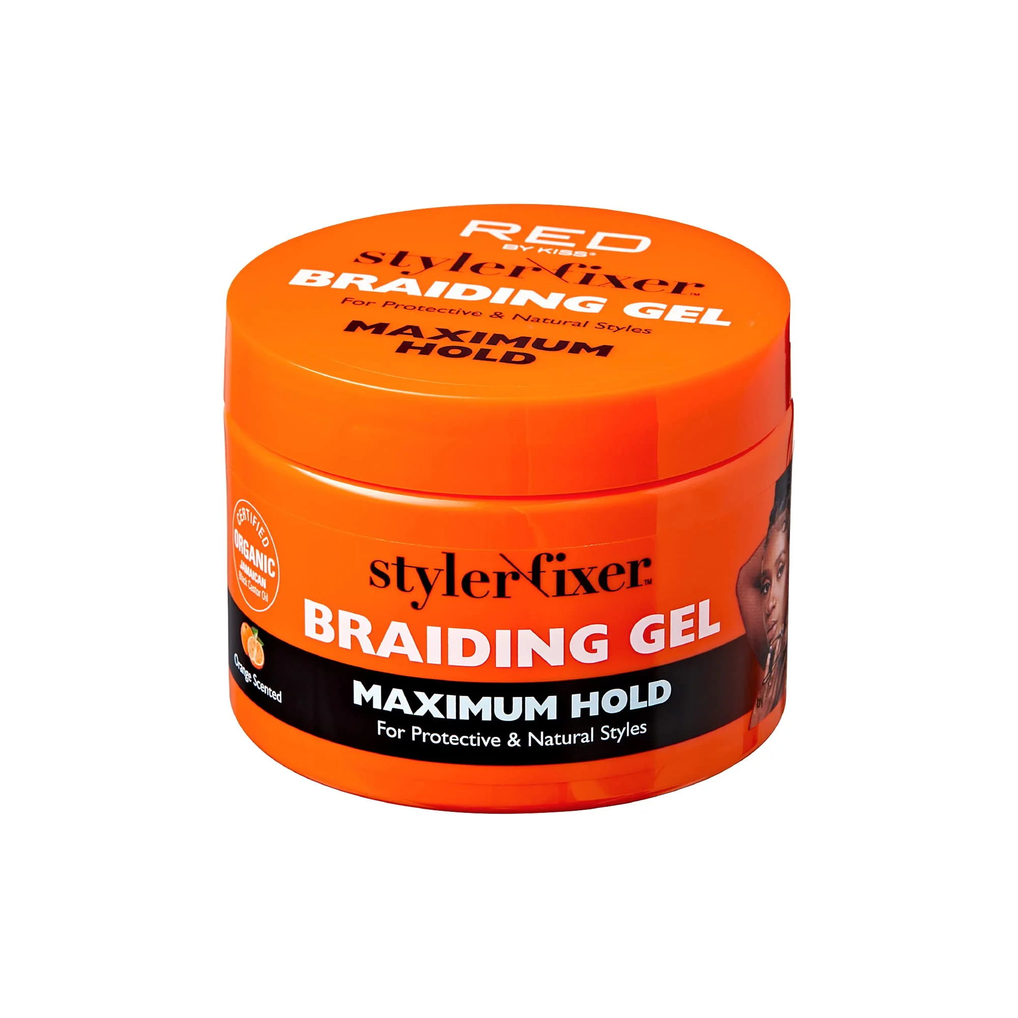 Fast Red by Kiss Hold Braiding Gel for Box Braids Cornrows- Hydrating Conditioning Adds High Shine Enriched with Organic Jamaican Black Fine Crafted