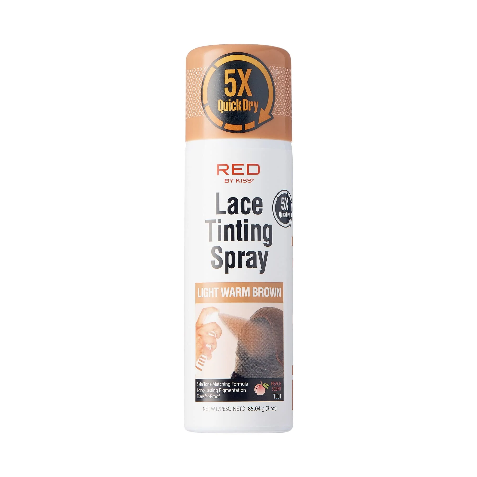 Prestigious Red by Kiss Lace Tinting Spray Quick Dry Skin Tone Matching for Lace Wig Transfer-Proof No Smudging Long Lasting Precision Control with Pointed Secure