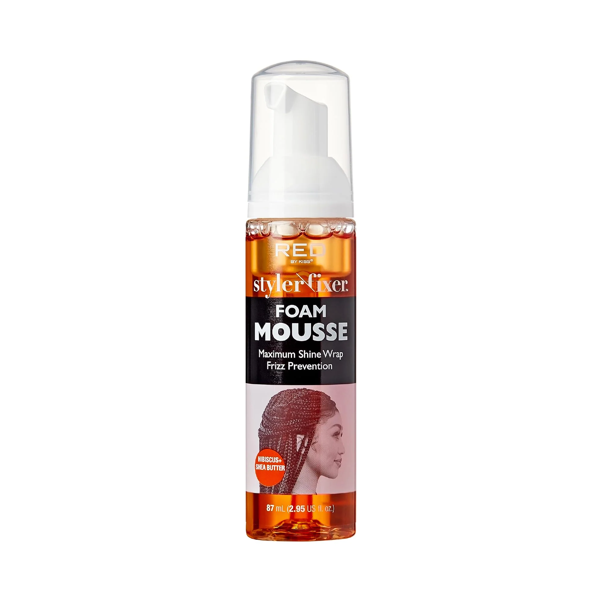 Enhanced Red by Kiss Foaming Mini Travel Size Mousse Maximum Shine Wrap Mousse Reduce Prevent Frizz Define Curls Hold Styles Nourishes Dry Crips Hair Stylish