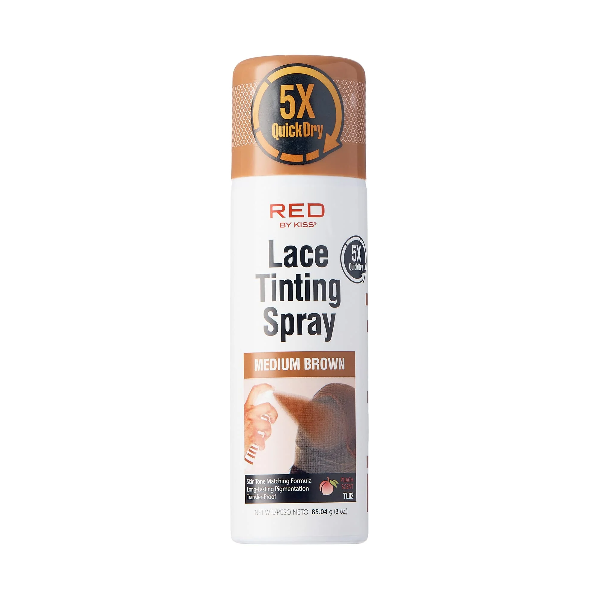 Traditional Red by Kiss Lace Tinting Spray Quick Dry Skin Tone Matching for Lace Wig Transfer-Proof No Smudging Long Lasting Precision Control with Pointed Advanced