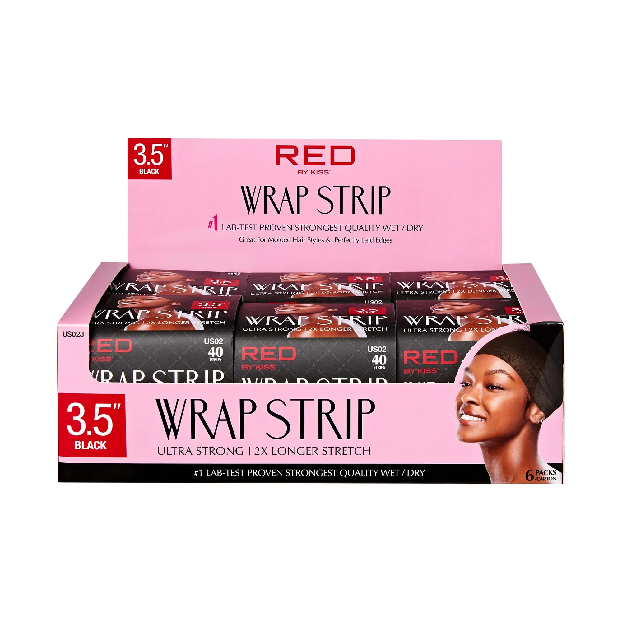 User-Friendly Red by Kiss Hair Wrapping Strip Ultra Strong 2X Longer Stretch 40 Strips Suitable for Wet Dry Hair White Styling Paper for Sleek Hairstyles Relaxed