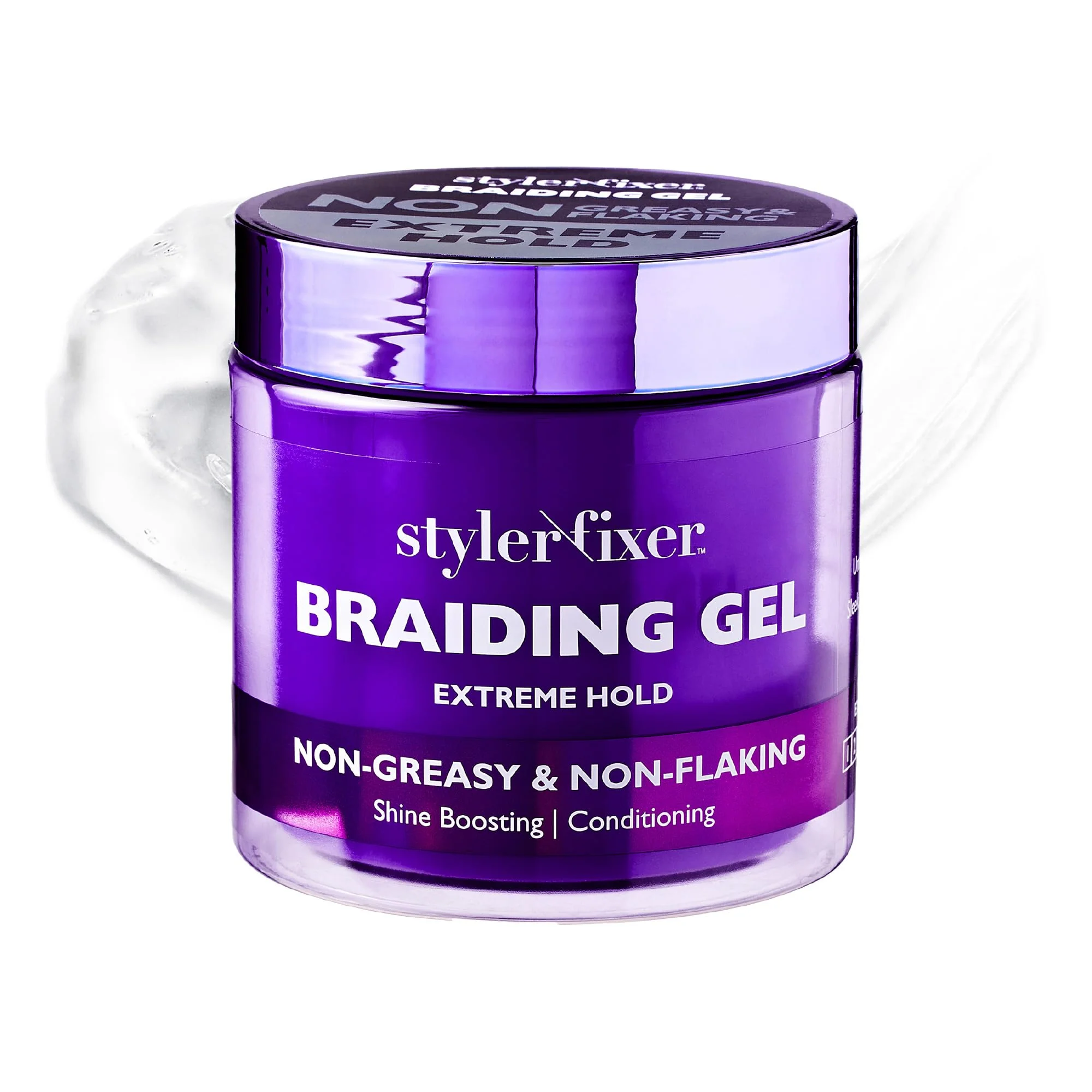 Minimalist Red by Kiss Styler Fixer Braiding Gel Enhanced - Extra Firm Hold Anti-Flaking High Shine Infused with Advanced Botanicals for Strong Nourished Genuine