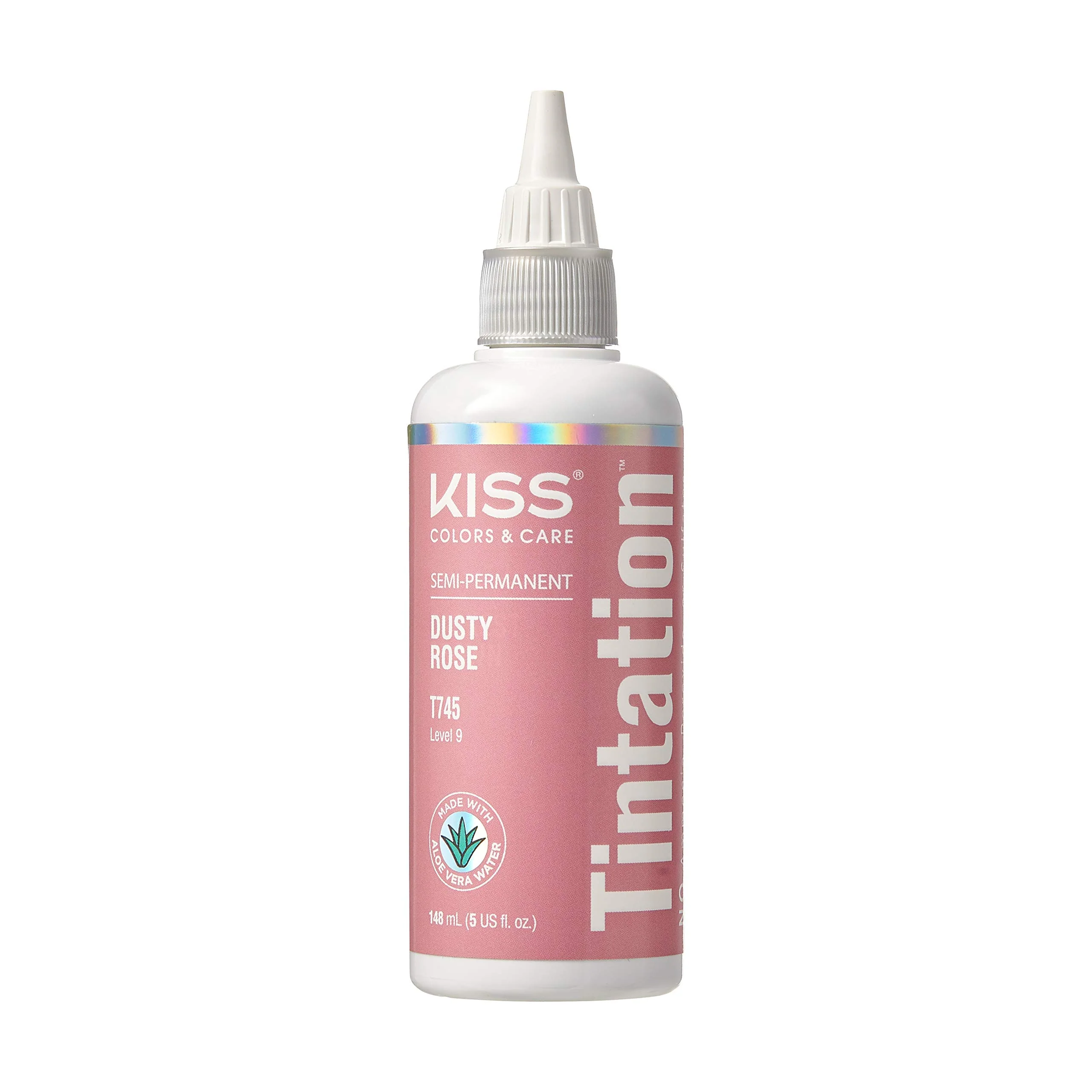 Quality Red by Kiss Tintation Semi Permanent Hair Color Aloe Vera Water Based Argan Oil Olive Oil Collagen Keratin Long-Lasting Color Dye Dusty Rose Certified