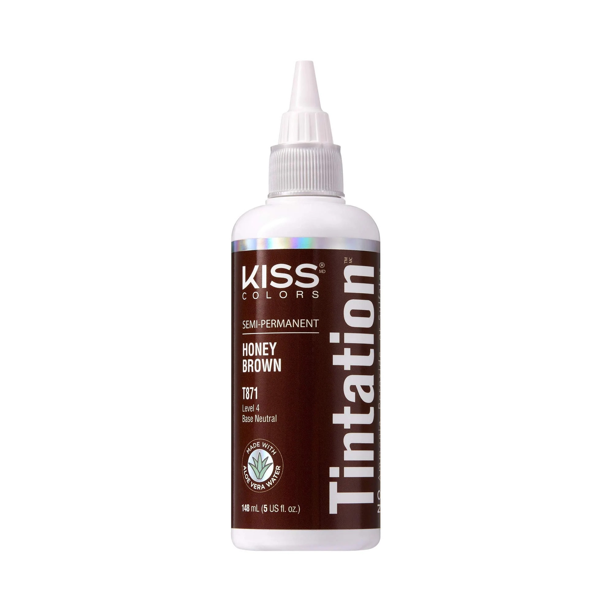 Trusted Red by Kiss Tintation Semi-Permanent Hair Color Aloe Vera Water Based Argan Oil Olive Oil Collagen Keratin Long-Lasting Color Dye Honey Brown Artisan