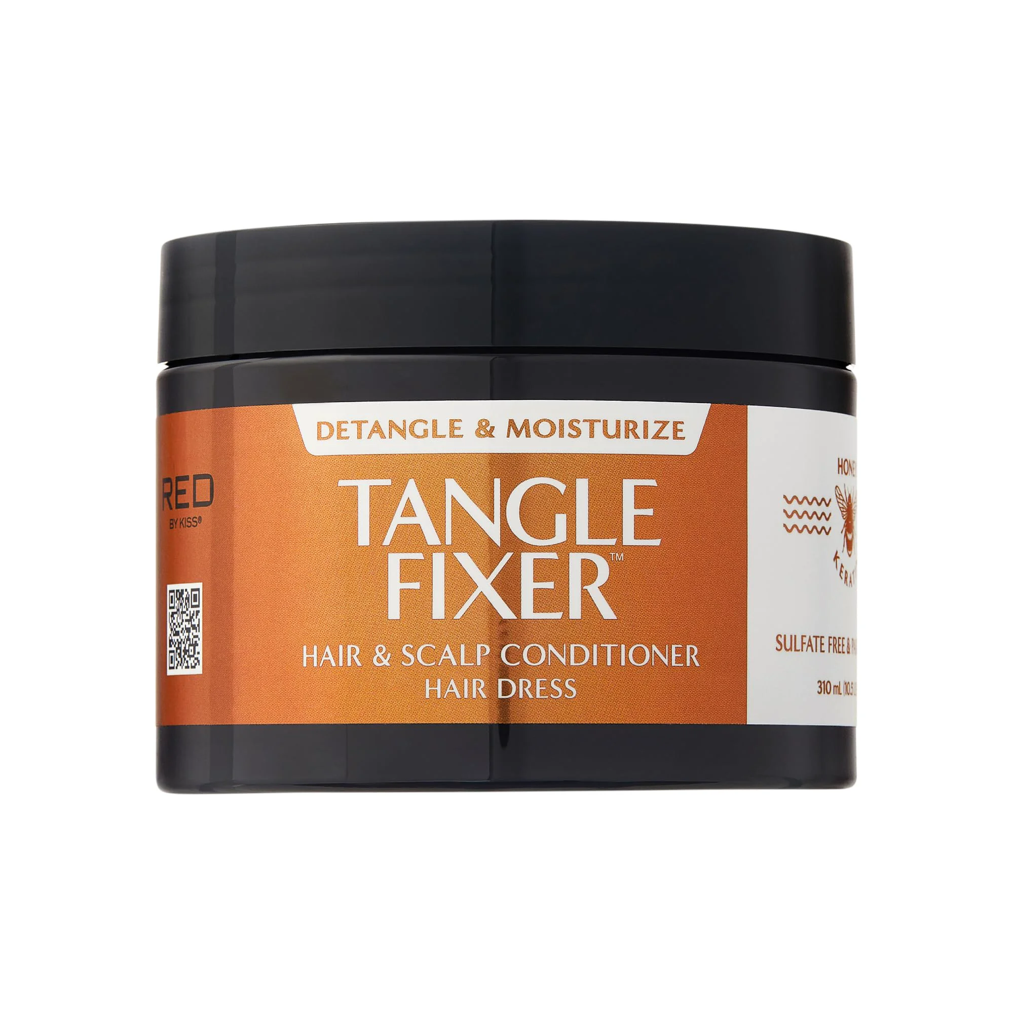 Premium Material Red by Kiss Tangle Fixer with Honey Keratin Sulfate- Hair Scalp Conditoner Dress for Shine Frizz Protection Mango Peach Scent Prestigious