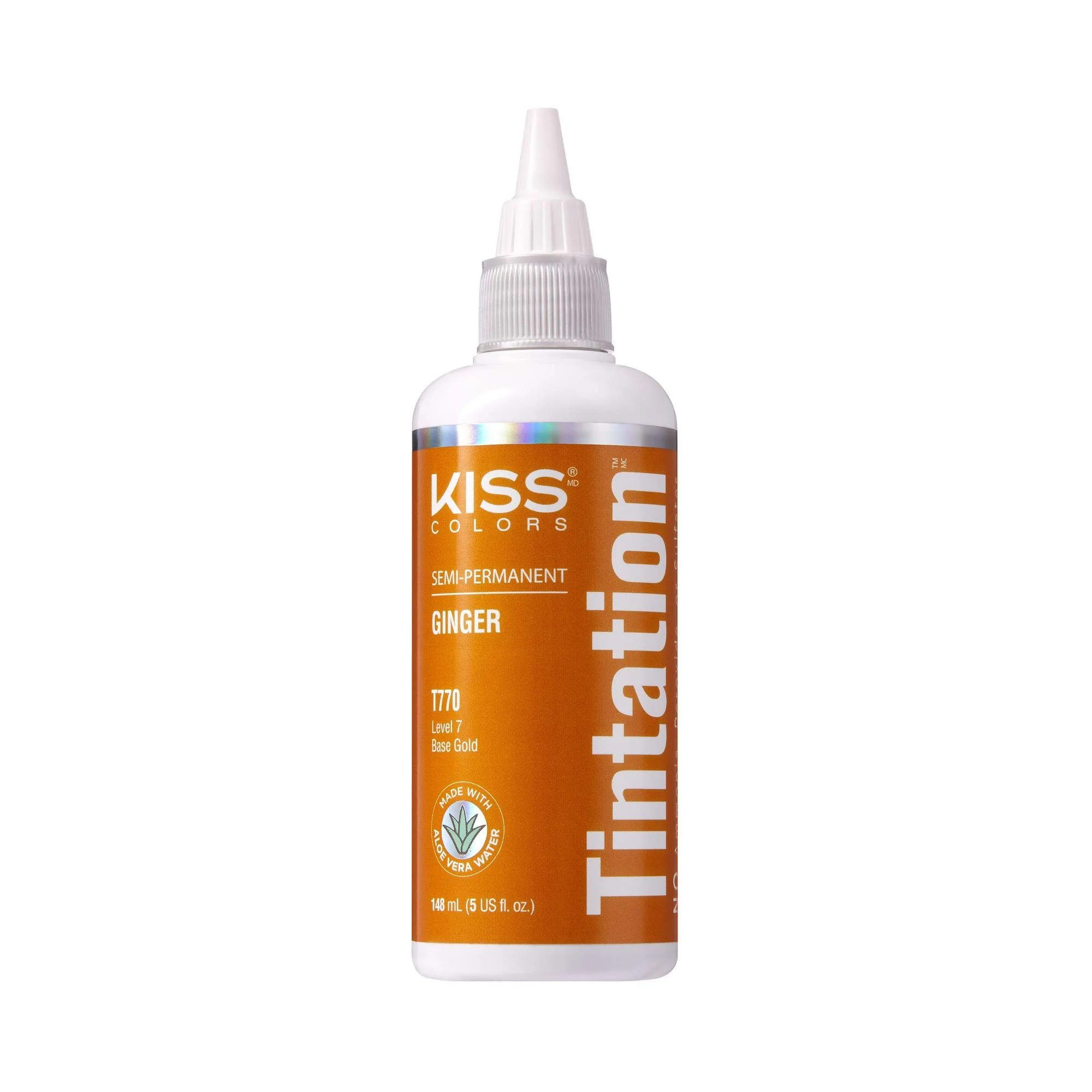 High-Grade Red by Kiss Tintation Semi-Permanent Hair Color Aloe Vera Water Based Argan Oil Olive Oil Collagen Keratin Long-Lasting Color Dye Ginger 5 Fl Detailed