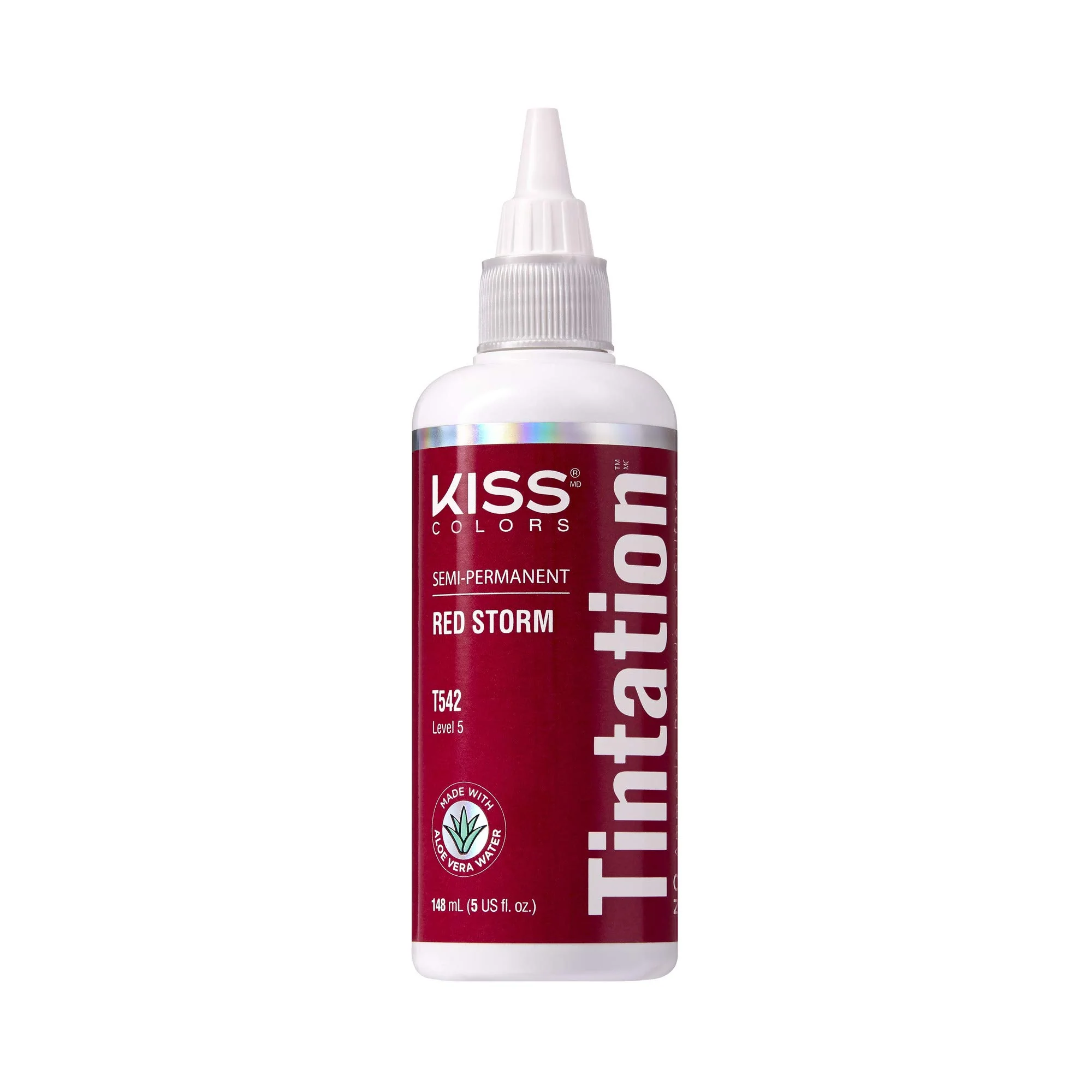 Expertly Made Red by Kiss Tintation Semi Permanent Hair Color Aloe Vera Water Based Argan Oil Olive Oil Collagen Keratin Long-Lasting Color Dye Red Storm 5 Reliable