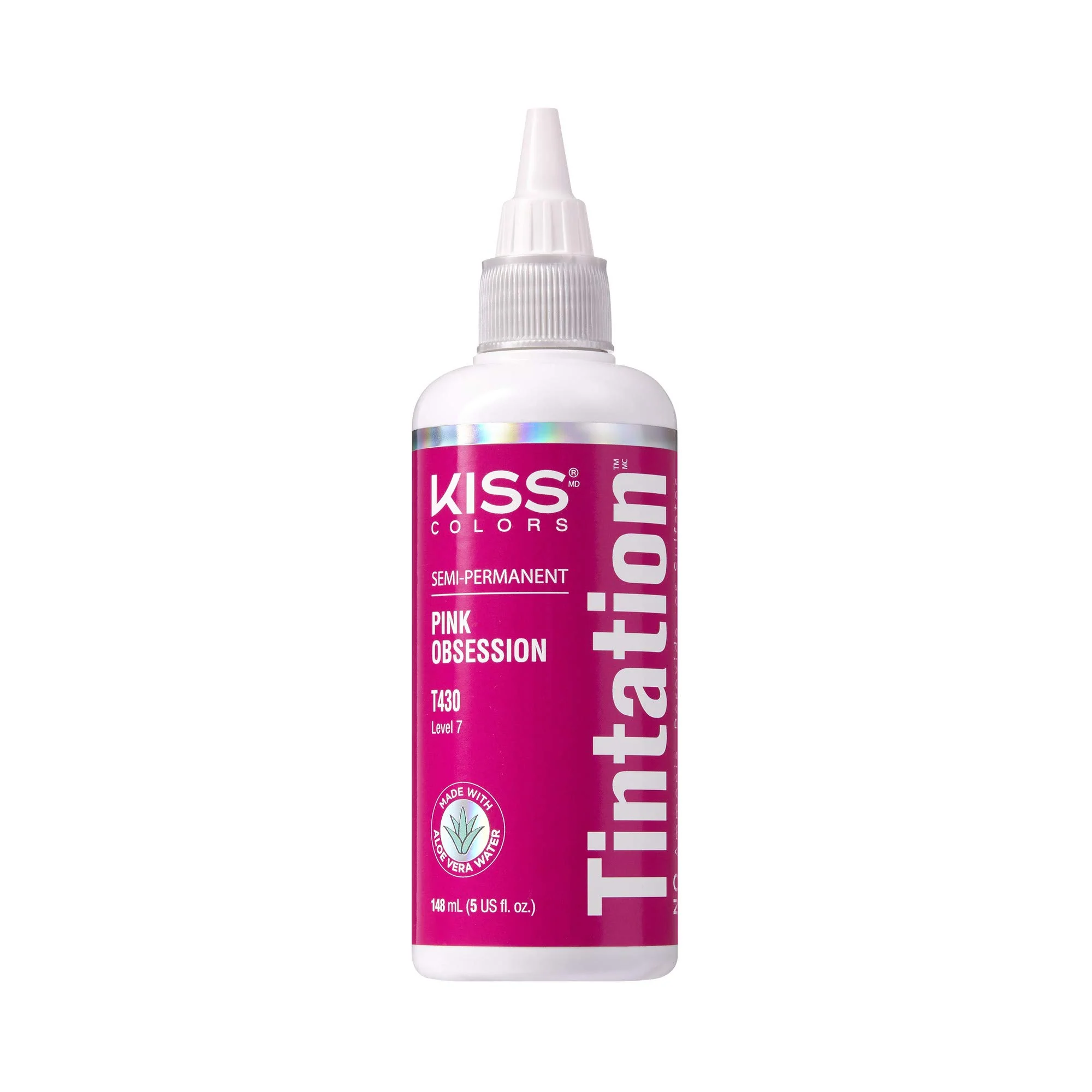 World-Class Red by Kiss Tintation Semi Permanent Hair Color Aloe Vera Water Based Argan Oil Olive Oil Collagen Keratin Long-Lasting Color Dye Pink User-Friendly