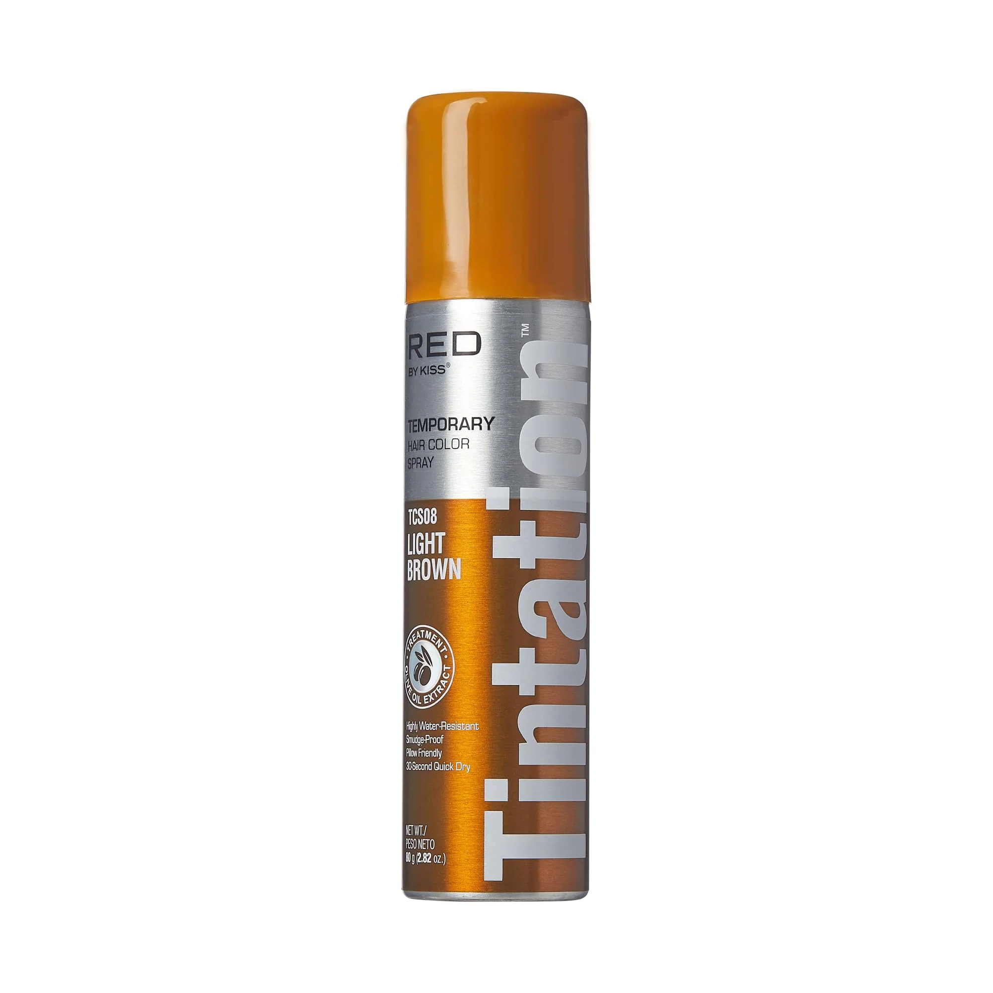 Official Red by Kiss Tintation Temporary Hair Color Spray Instant Gray Root Touch Up Coverage Water-Resistant Smudge-Proof Easy Wash Out Barber Minimalist