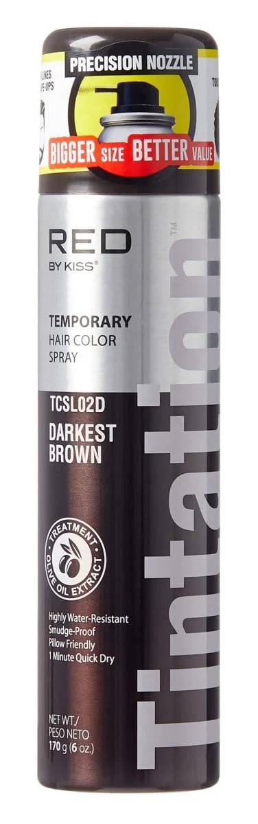 Proven Red by Kiss Tintation Temporary Hair Color Spray Instant Gray Root Touch Up Coverage Water-Resistant Smudge-Proof Easy Wash Out Barber Solid