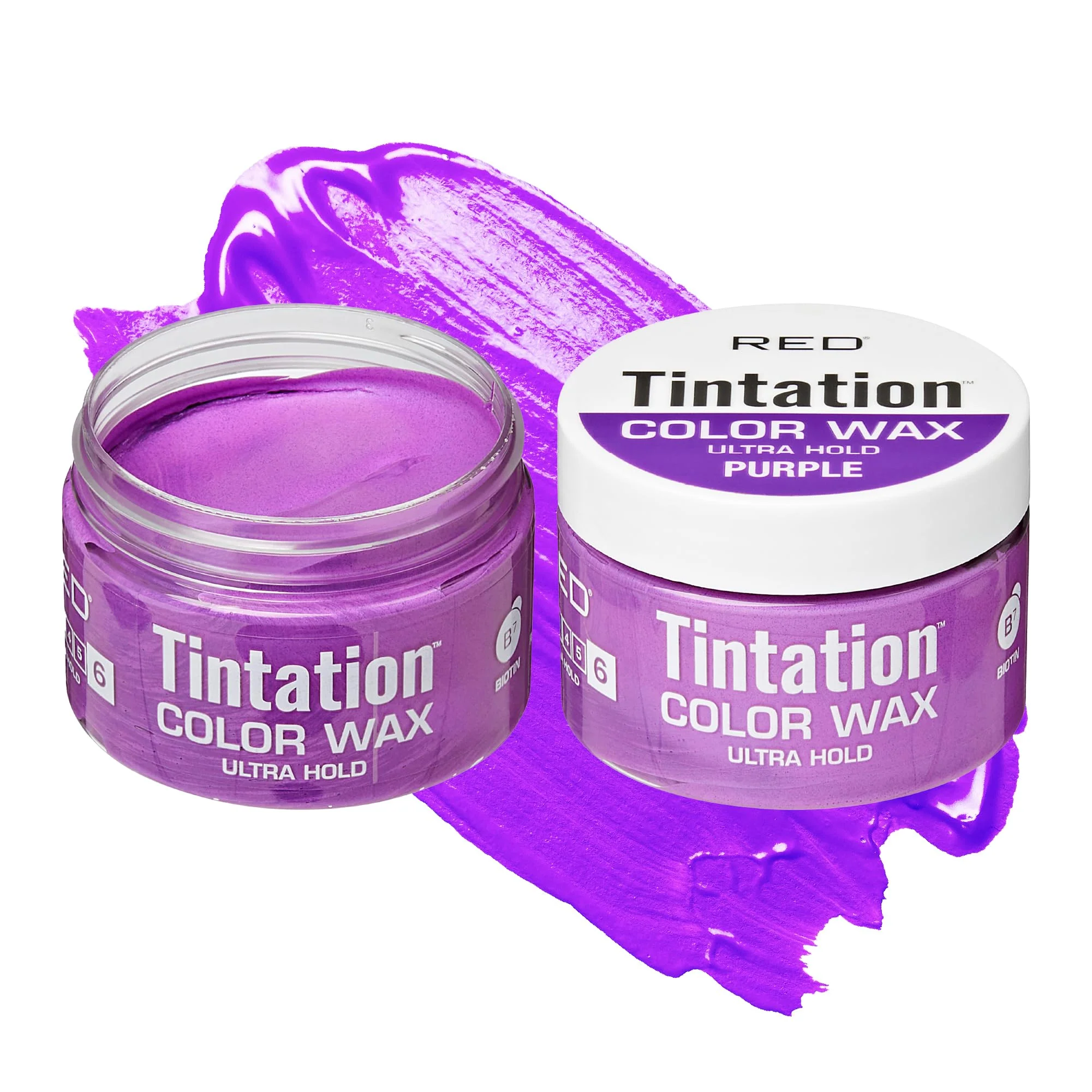 Practical Red by Kiss Tintation Temporary Hair Color Wax - Vivid Instant Color Ultra Hold Water Sweat Resistant Curly Hair Safe Non-Drying Damage- Effective
