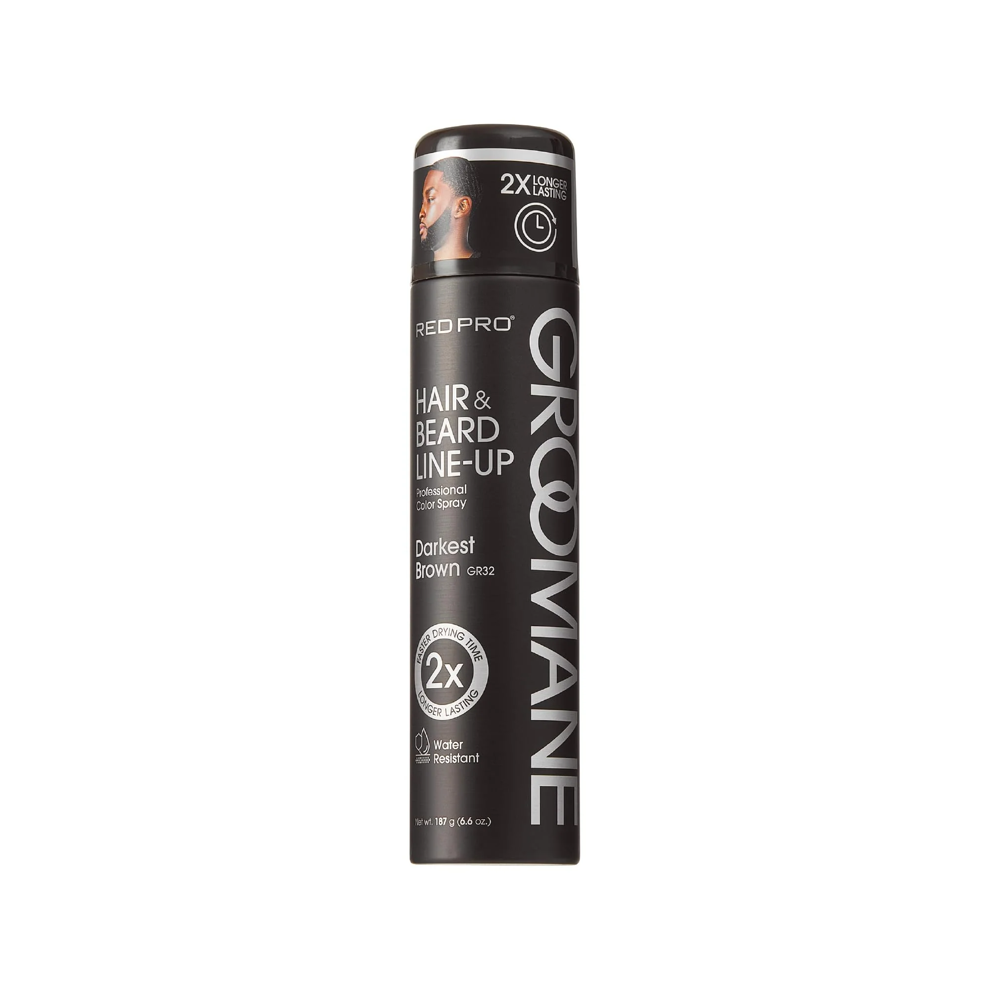 Sophisticated RED Pro GROOMANE Temporary Color Spray for Hair Beard Line-Up Barber Grade Quick-Drying 2X Longer-Lasting Up to 20 Washes Precision Nozzle No Superior