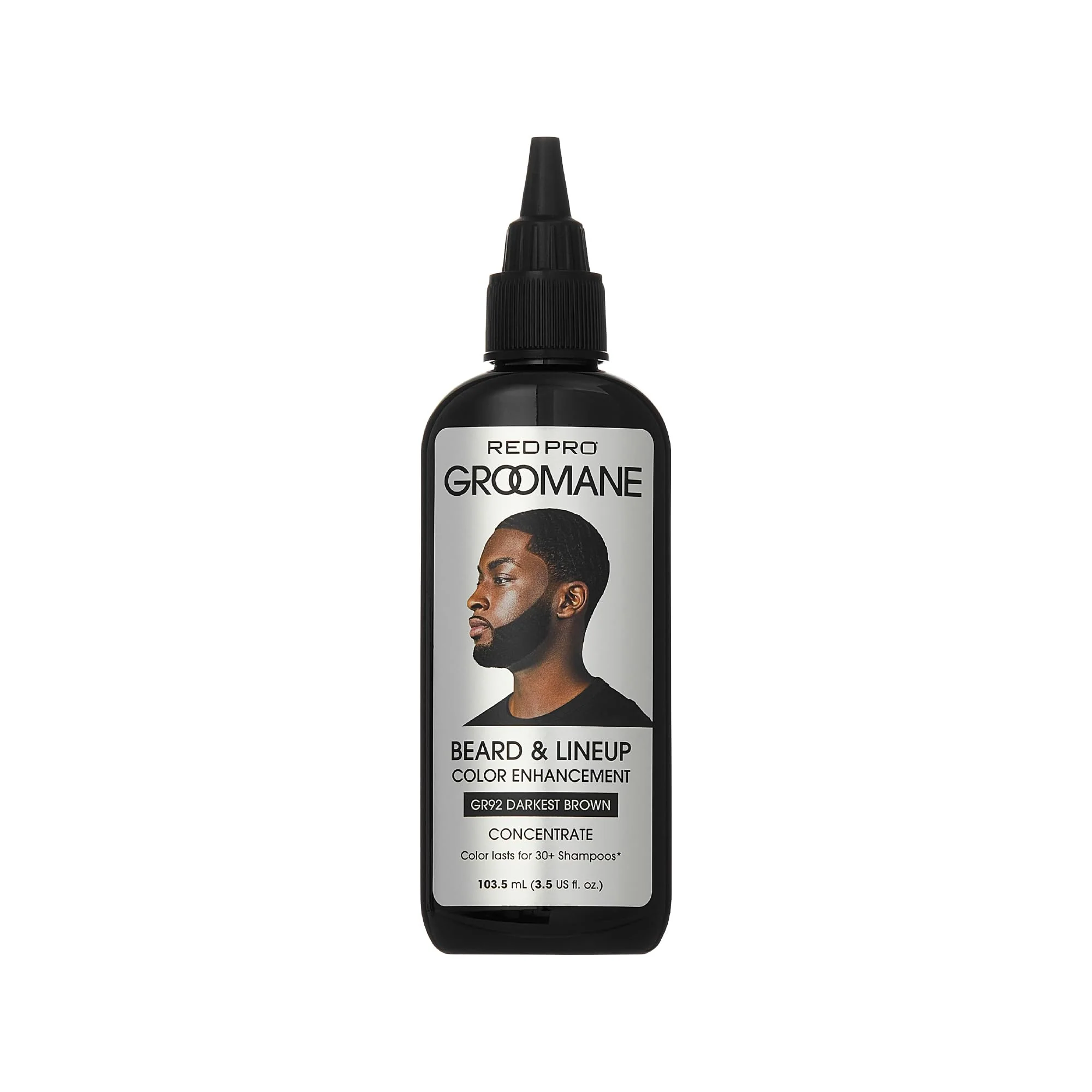 Stylish RED Pro GROOMANE Beard Lineup Color Enhancement for Airbrush Natural Semi-Permanent Barber Beard Dye Long-Lasting Gray Coverage Men Hairline Soft