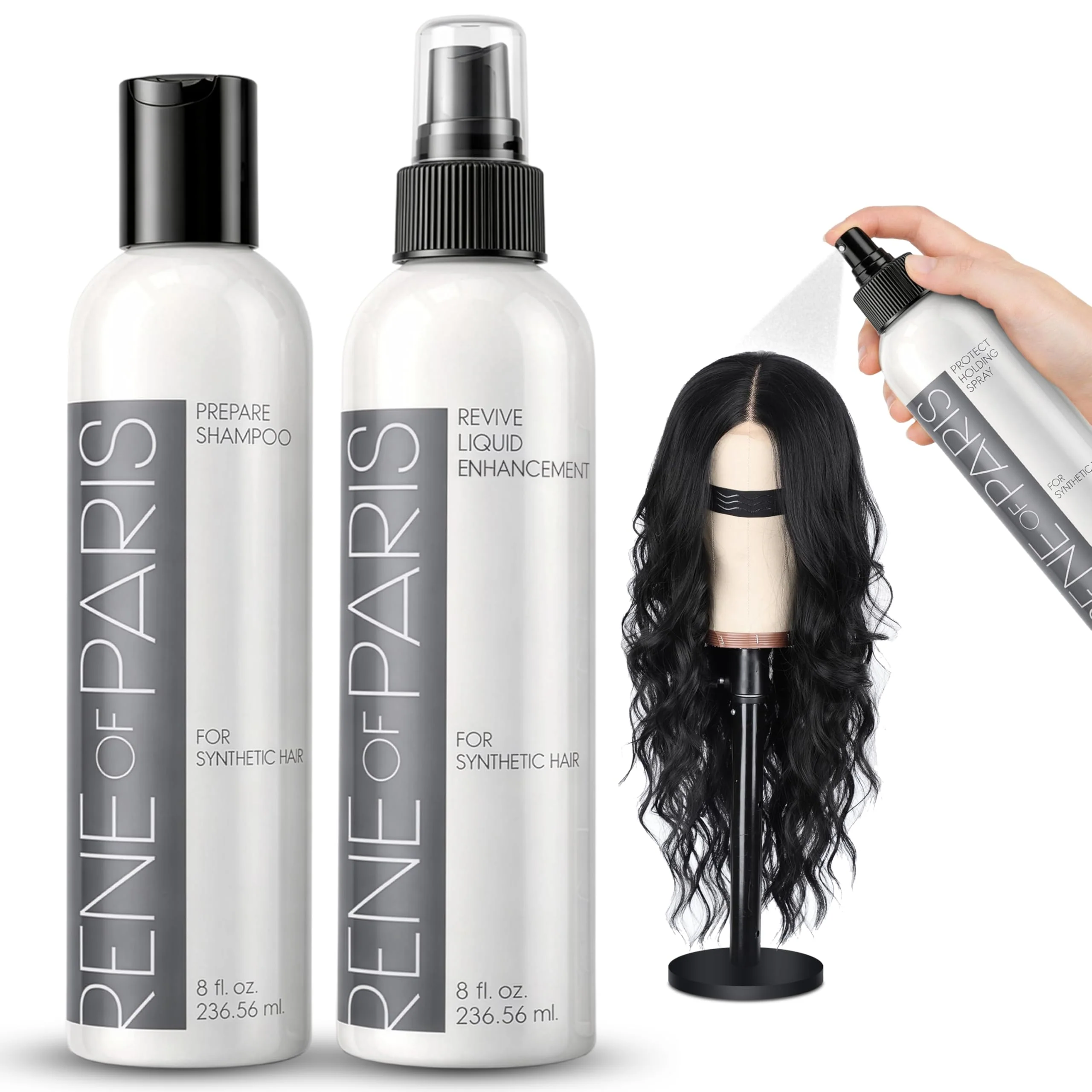 Green Rene of Paris Hair Care Kit Gently cleanses Replenishes - 8 Fl Oz Bottles Pure