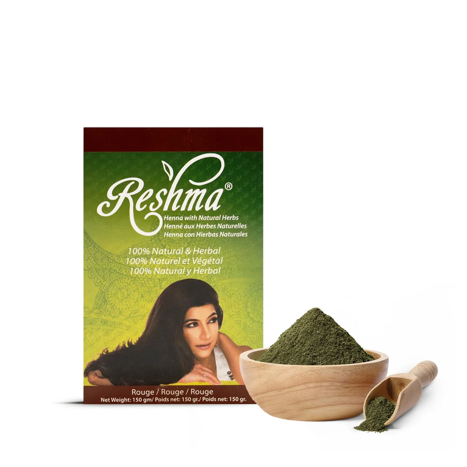 Modern Reshma Beauty Ayurvedic Henna Hair Color Blend - Henna Indigo Herbal Extracts - Natural Red Rouge Hair Color for Gray Blending - Heena Mehendi High-Performance