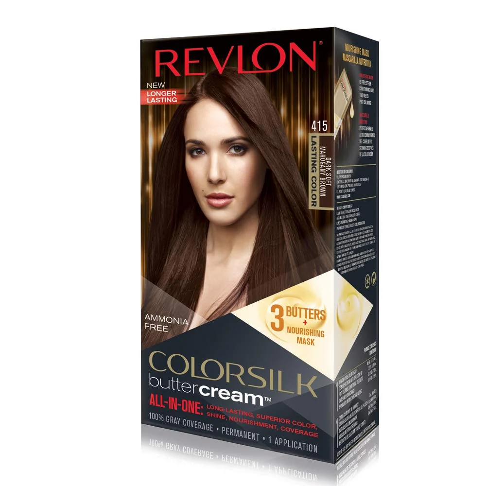 Breathable Revlon Colorsilk Buttercream Hair Dye Dark Soft Mahogany Brown Pack of 1 Fast