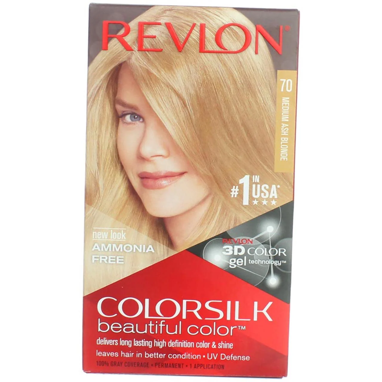 Excellent Revlon ColorSilk Hair Color 70 Medium Ash Blonde 1 Each Pack of 11 Relaxed