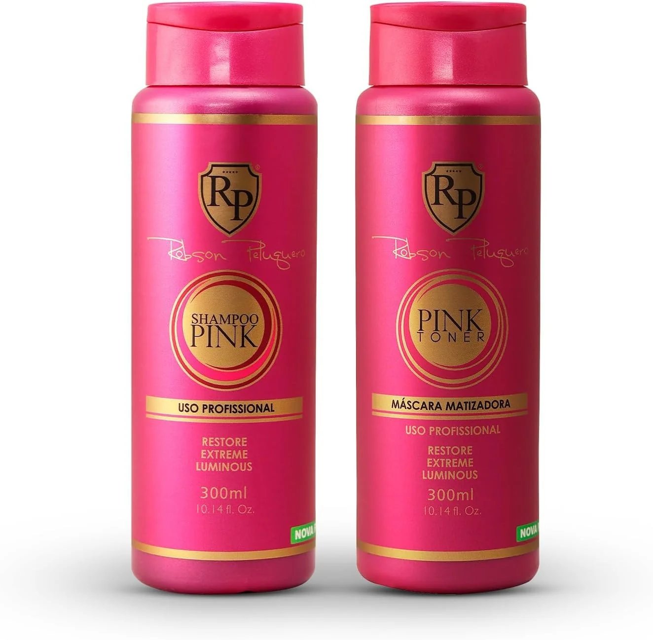 Crafted Robson Peluquero Pink Toning Kit Hair Toner Gloss Shampoo Creates Champagne Neutral Blonde for Brassy Bleached Highlighted Hair Hydrates Carefully Designed