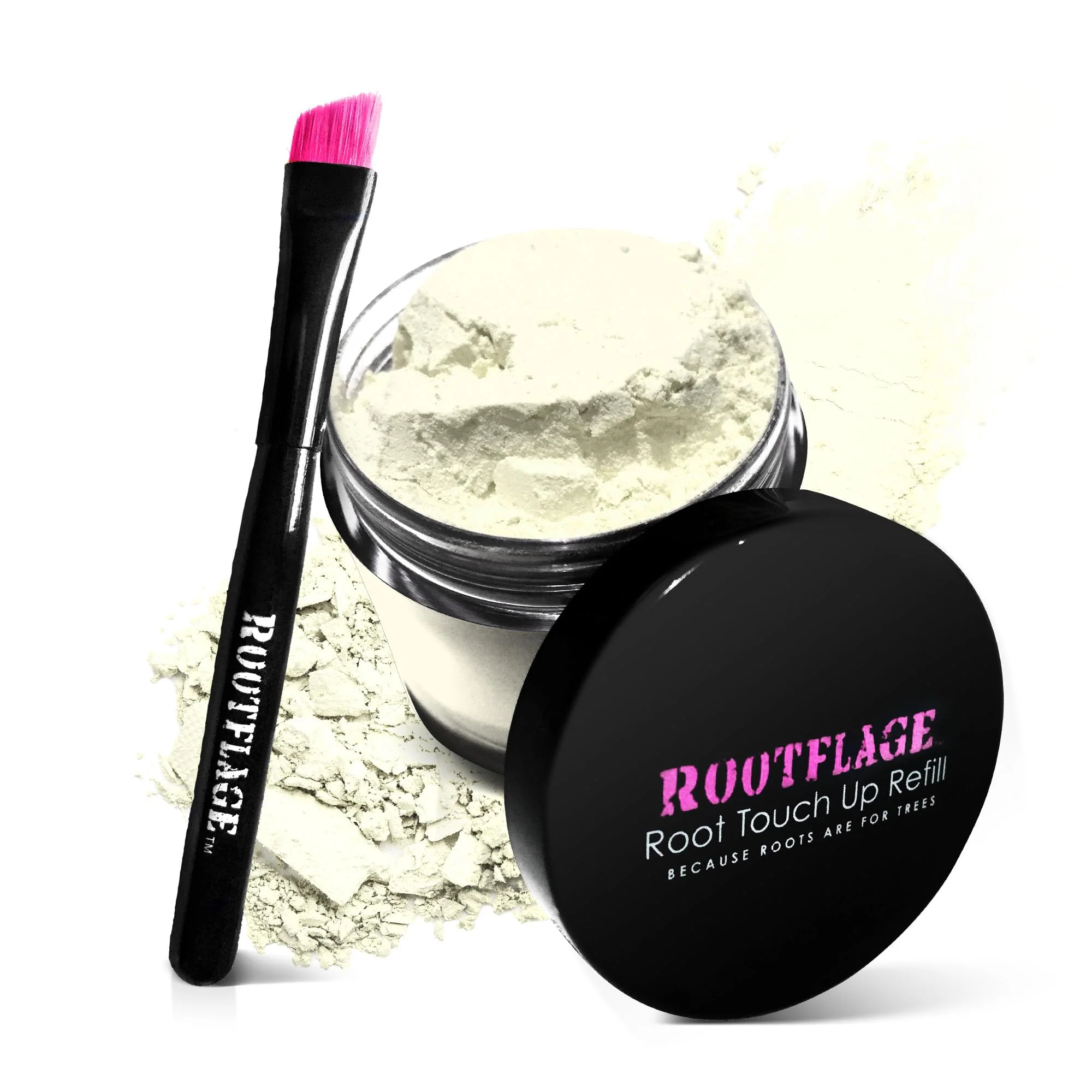 Original Design Rootflage Instant Blonde Root Touch Up - Temporary Hair Color with Thinning Hair Concealer and Brush 02 Light Blonde Environmentally Friendly