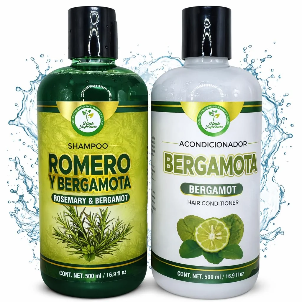 Safe Romero Bergamota Rosemary Bergamot Shampoo and Conditioner Set-16.9 fl oz Each 500ml - Botanical Hair Care Duo - Hydrates Enhances Shine Minimalist