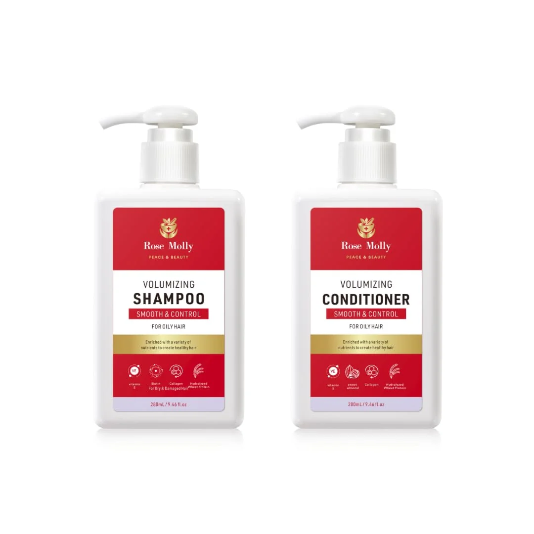Luxury Rose Molly Volumizing Shampoo and Conditioner Set for Oily Hair 9.46 fl oz Reliable