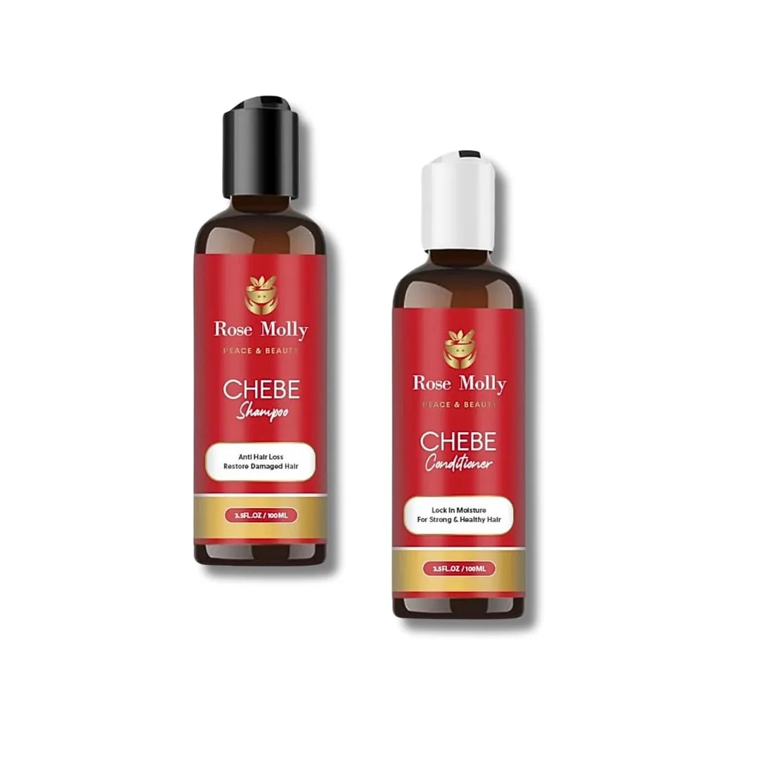 Unique Rose Molly Chebe Shampoo and Conditioner Set 3.5 fl oz Each Fine